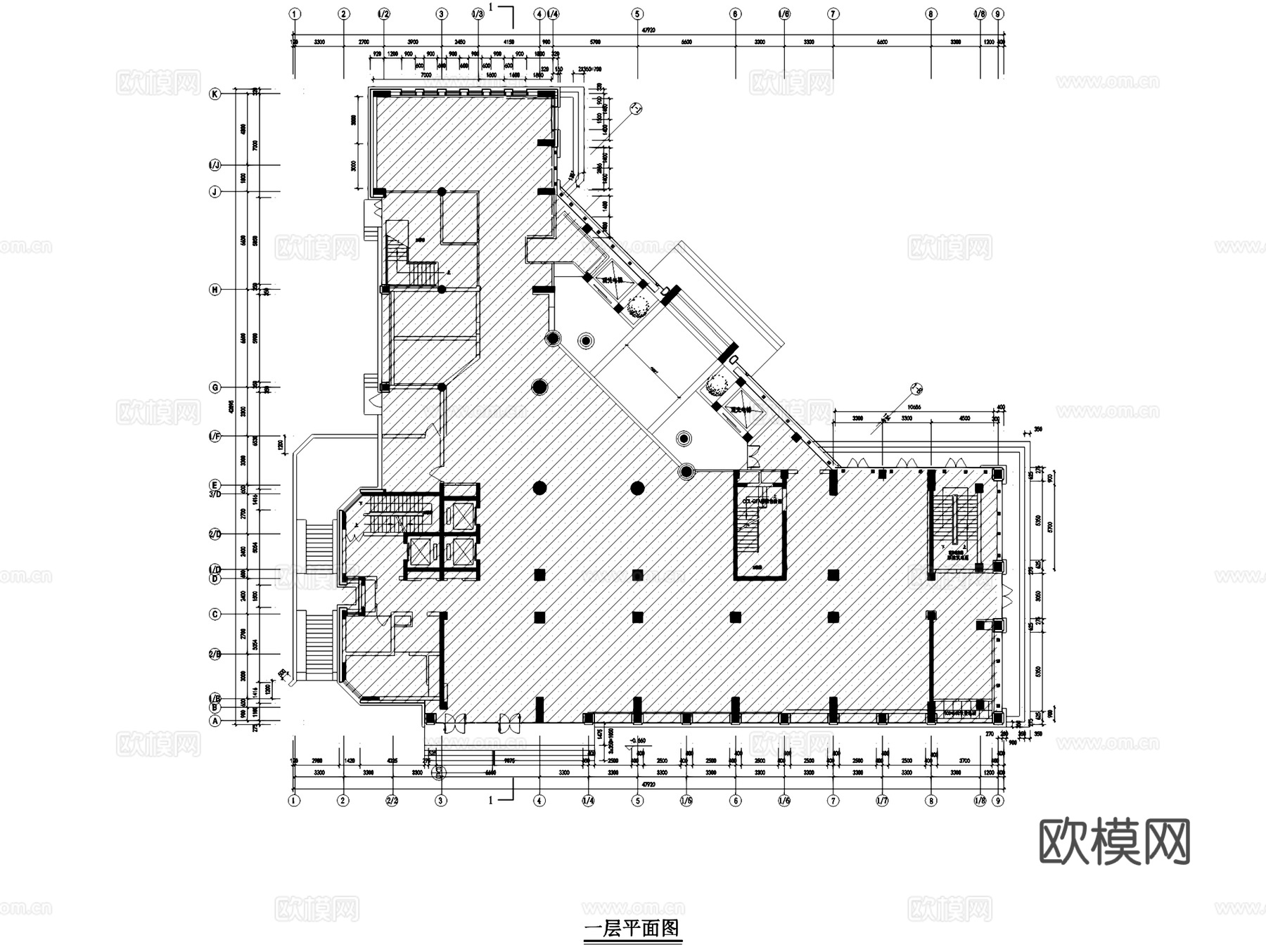 湖州俱乐部会所室内工装平面CAD施工图cad施工图