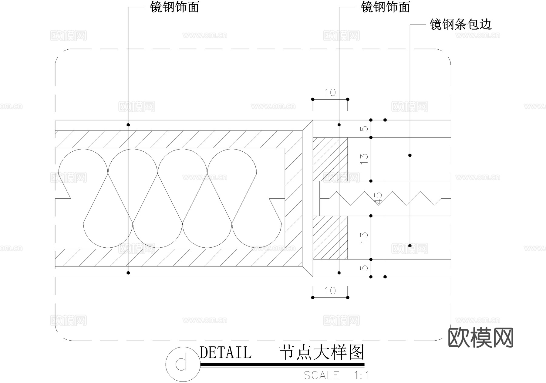 消防通道门 不锈钢门节点 CADcad施工图下载（渲染图7）