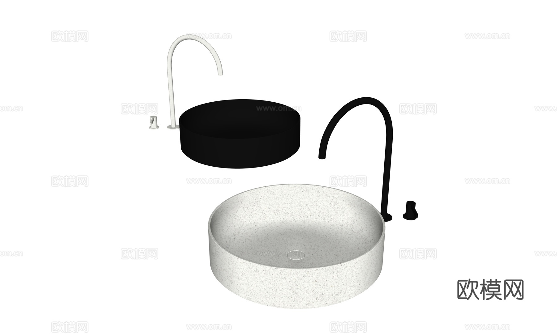 洗手盆龙头台盆su模型