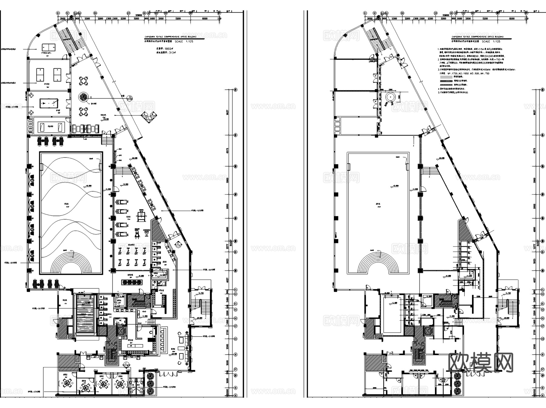 云顶枫丹水疗会所室内工装CAD施工图cad施工图
