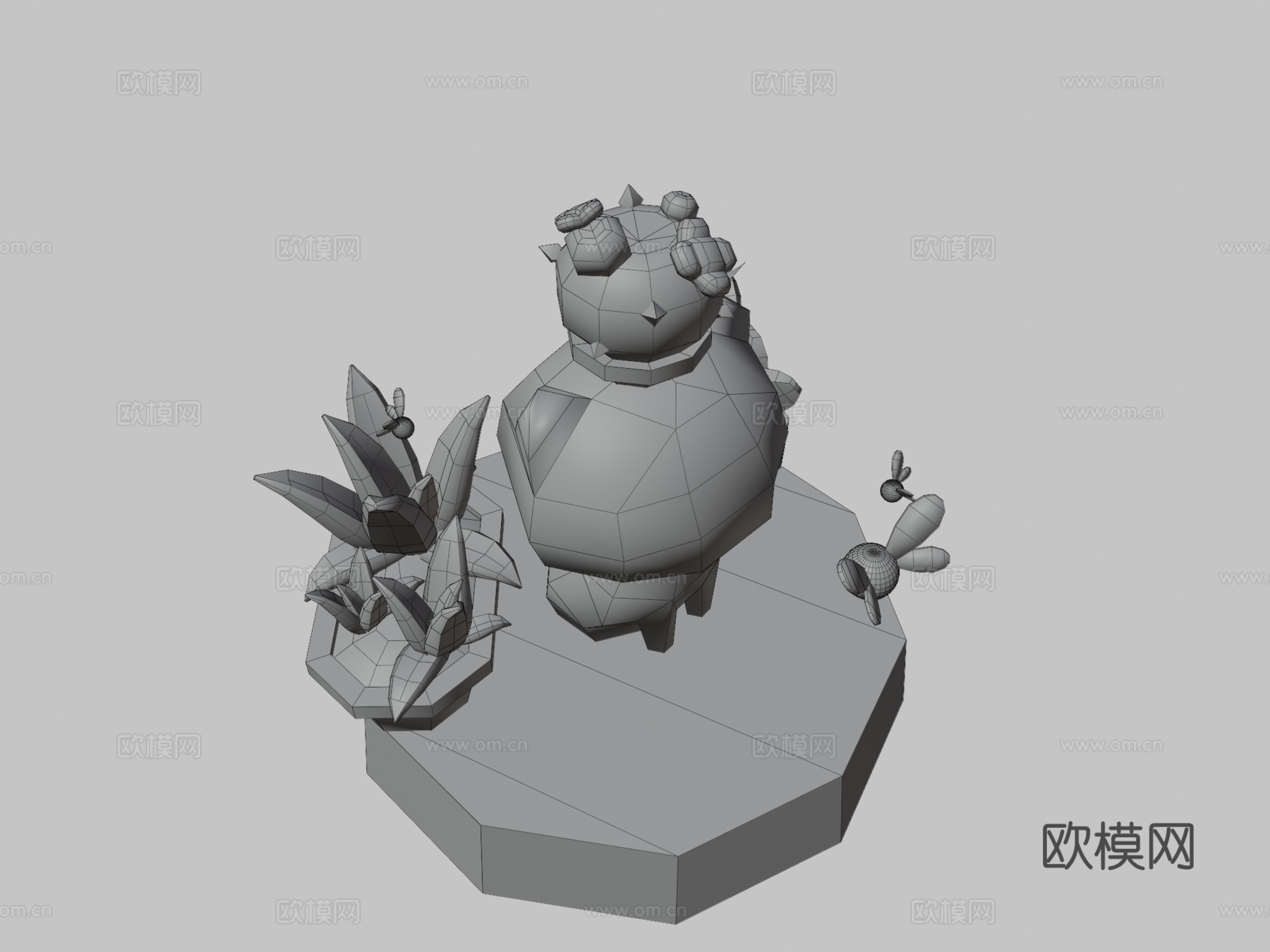 猫与萤火虫3d模型下载（渲染图3）