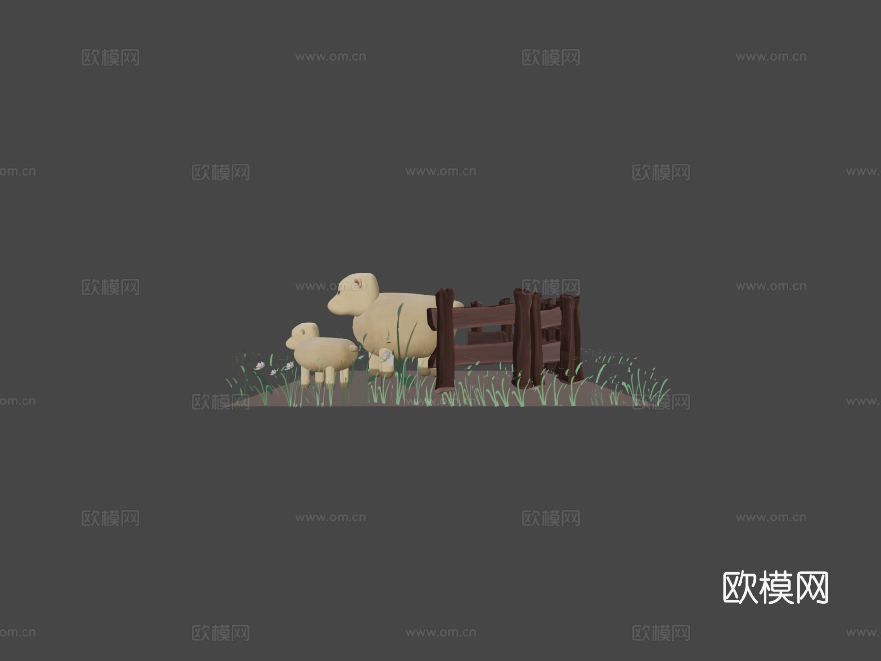 绵羊家族3d模型下载（渲染图6）