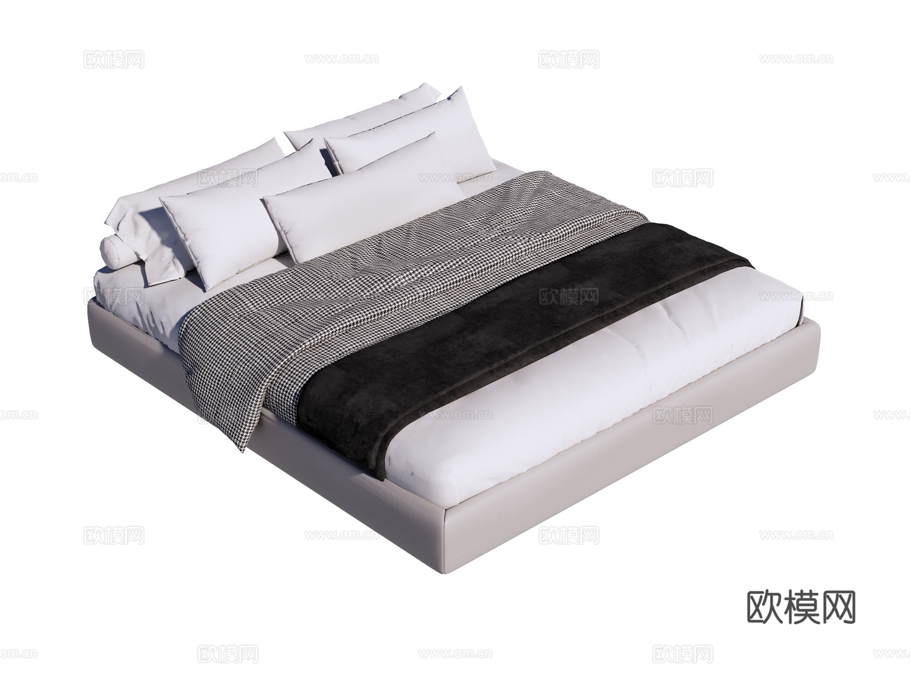 床 双人床su模型