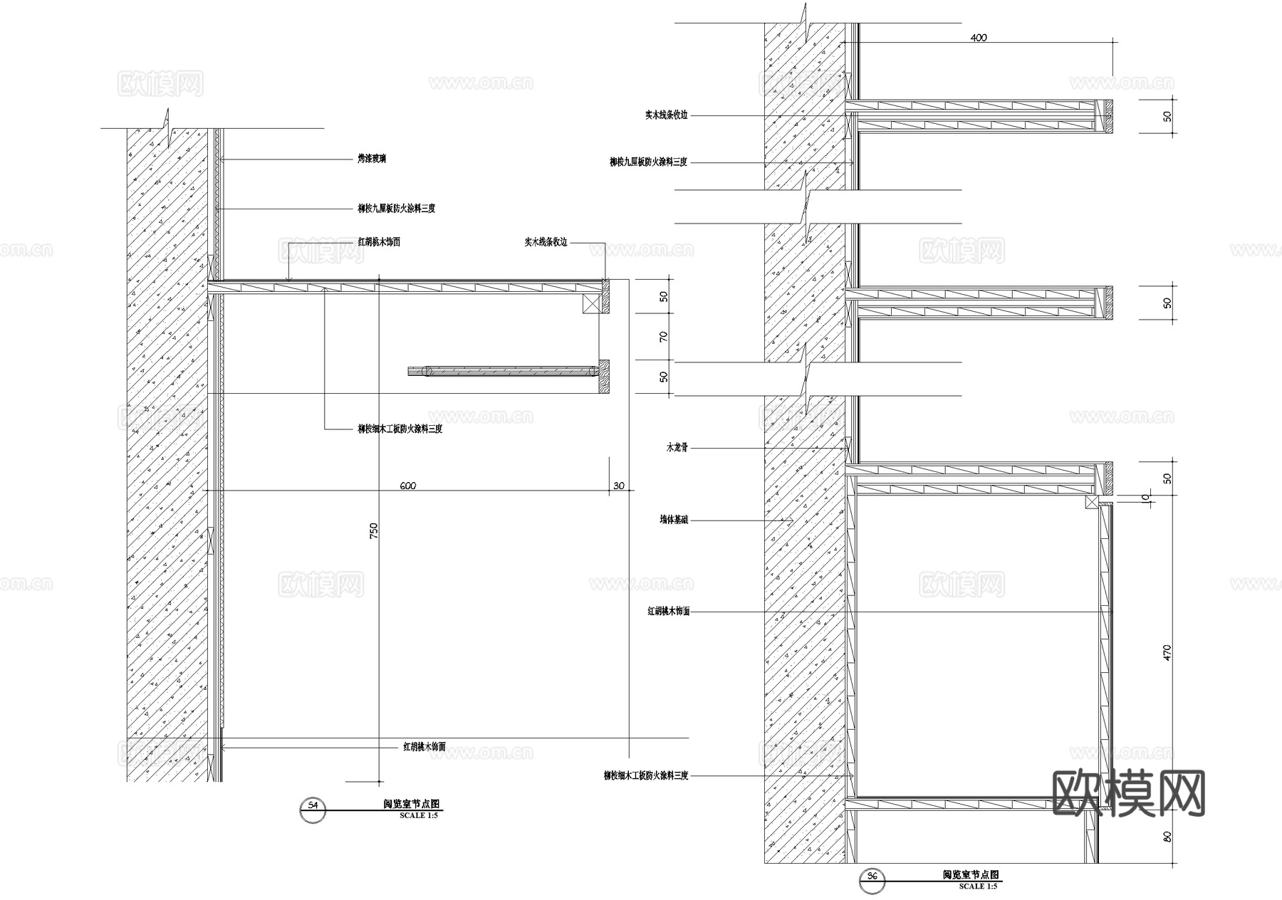 电子阅档室图书室CAD施工图cad施工图下载（渲染图7）