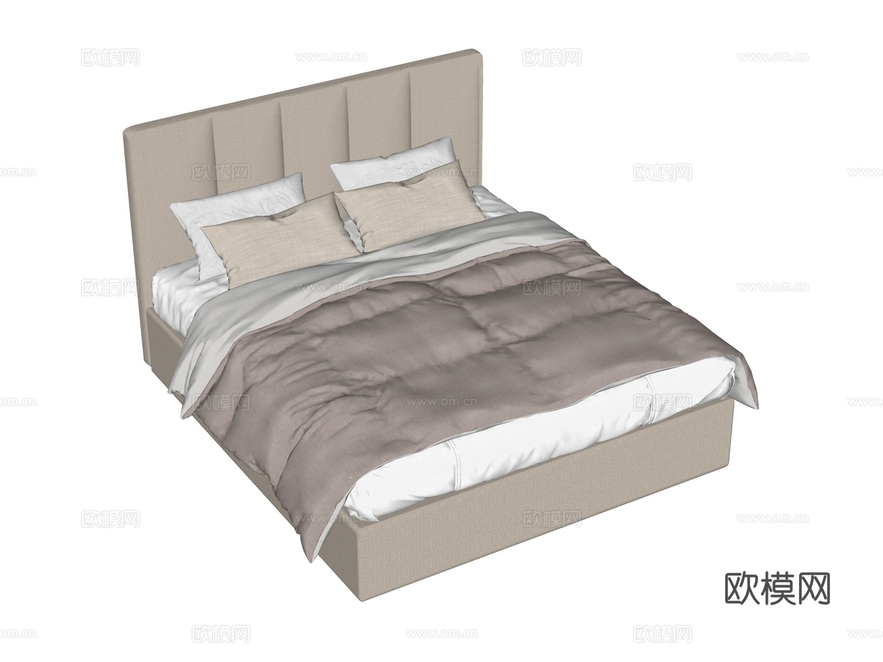 床 双人床 现代床su模型