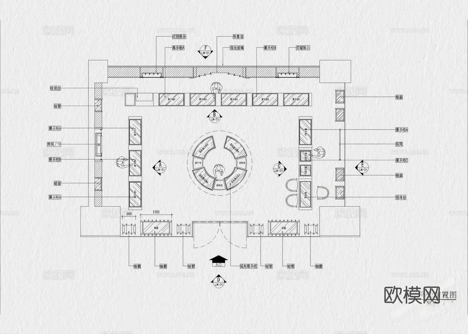 35套珠宝店首饰店黄金店专卖店CAD施工图cad施工图