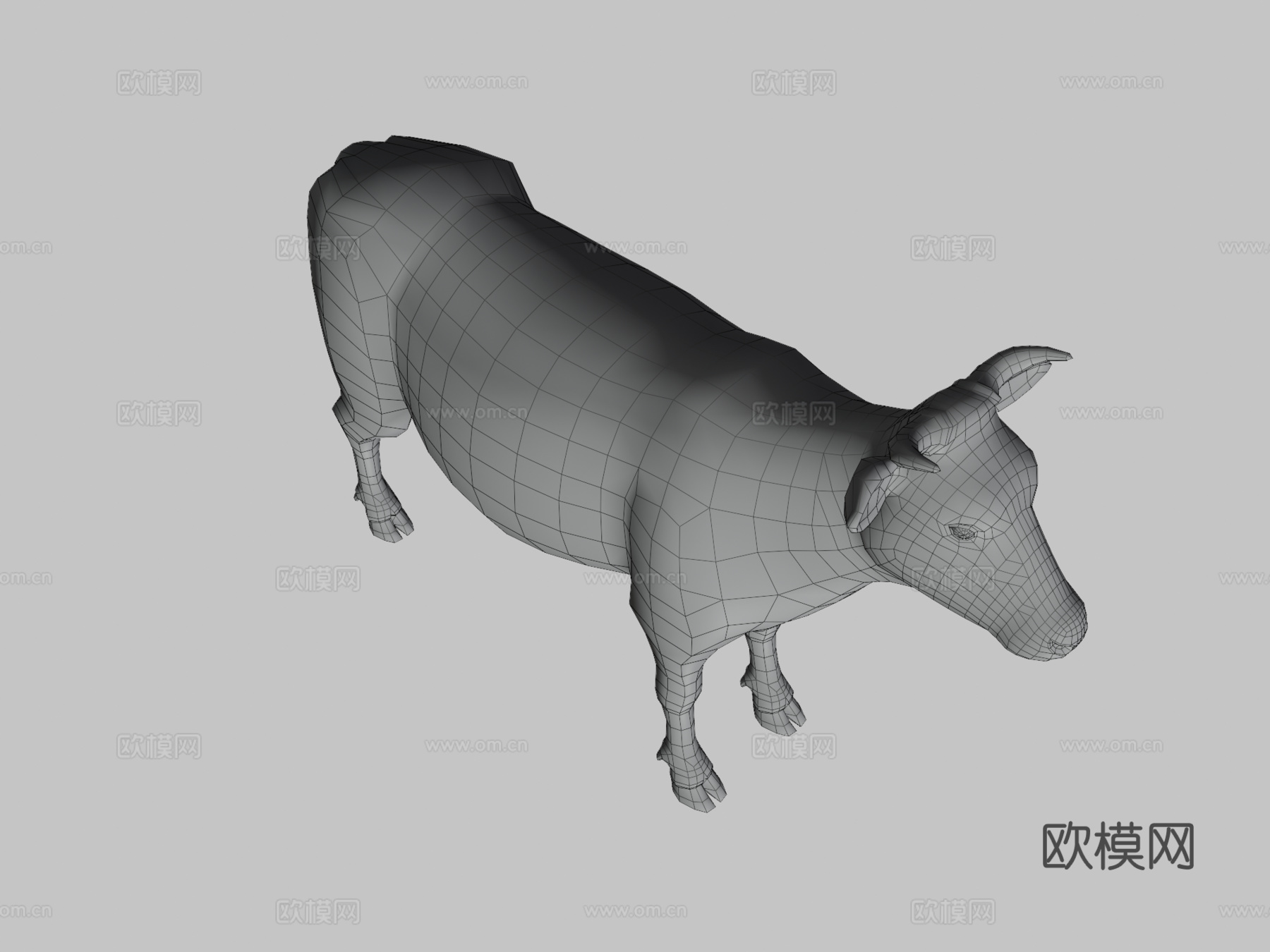 日记牛低多边形3d模型下载（渲染图3）