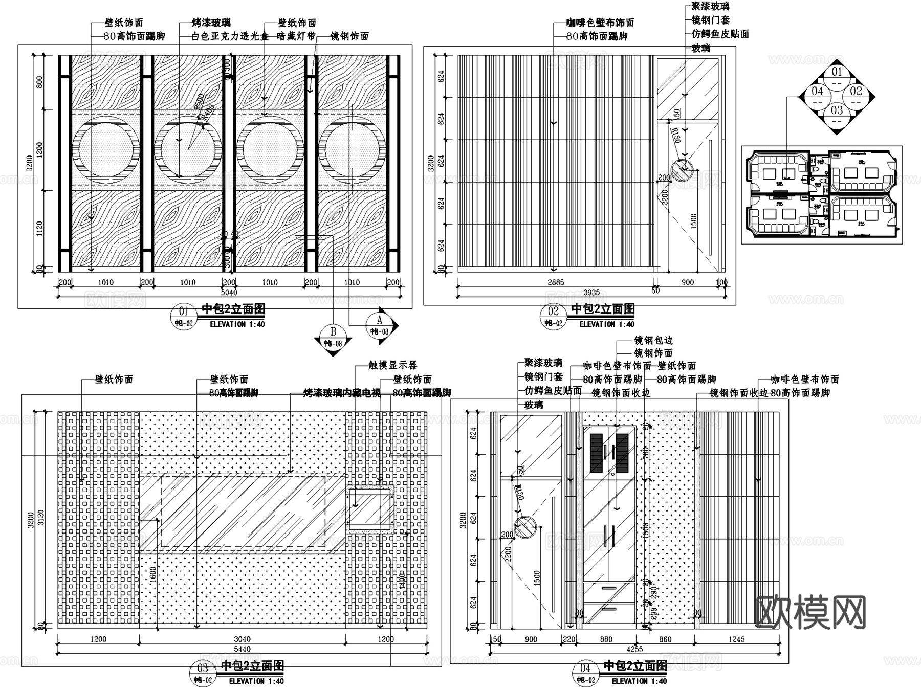浅渡娱乐会所KTV室内工装CAD施工图cad施工图