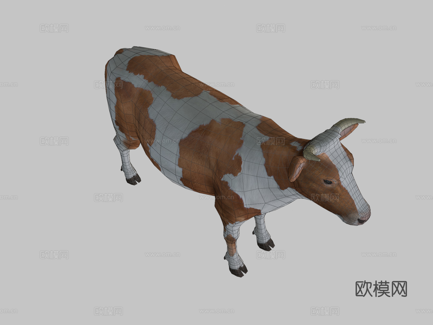 日记牛低多边形3d模型下载（渲染图2）