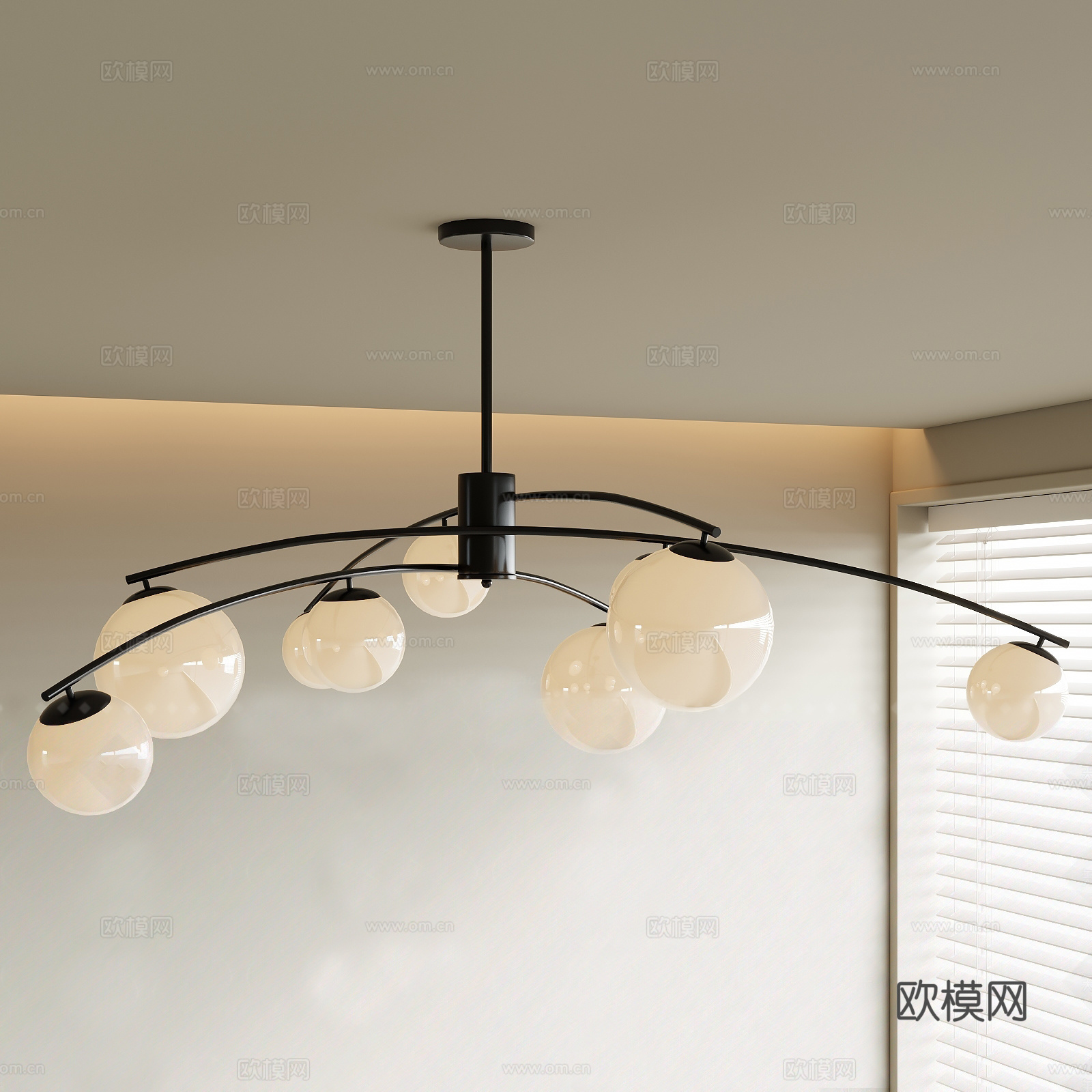 现代吊灯3d模型下载