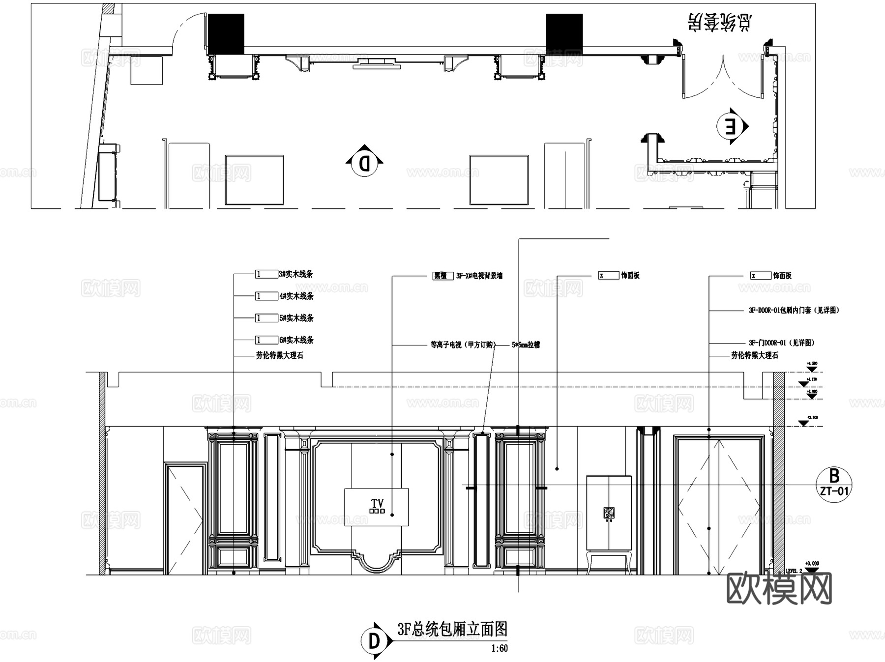 欧式福清KTV会所室内工装CAD施工图cad施工图