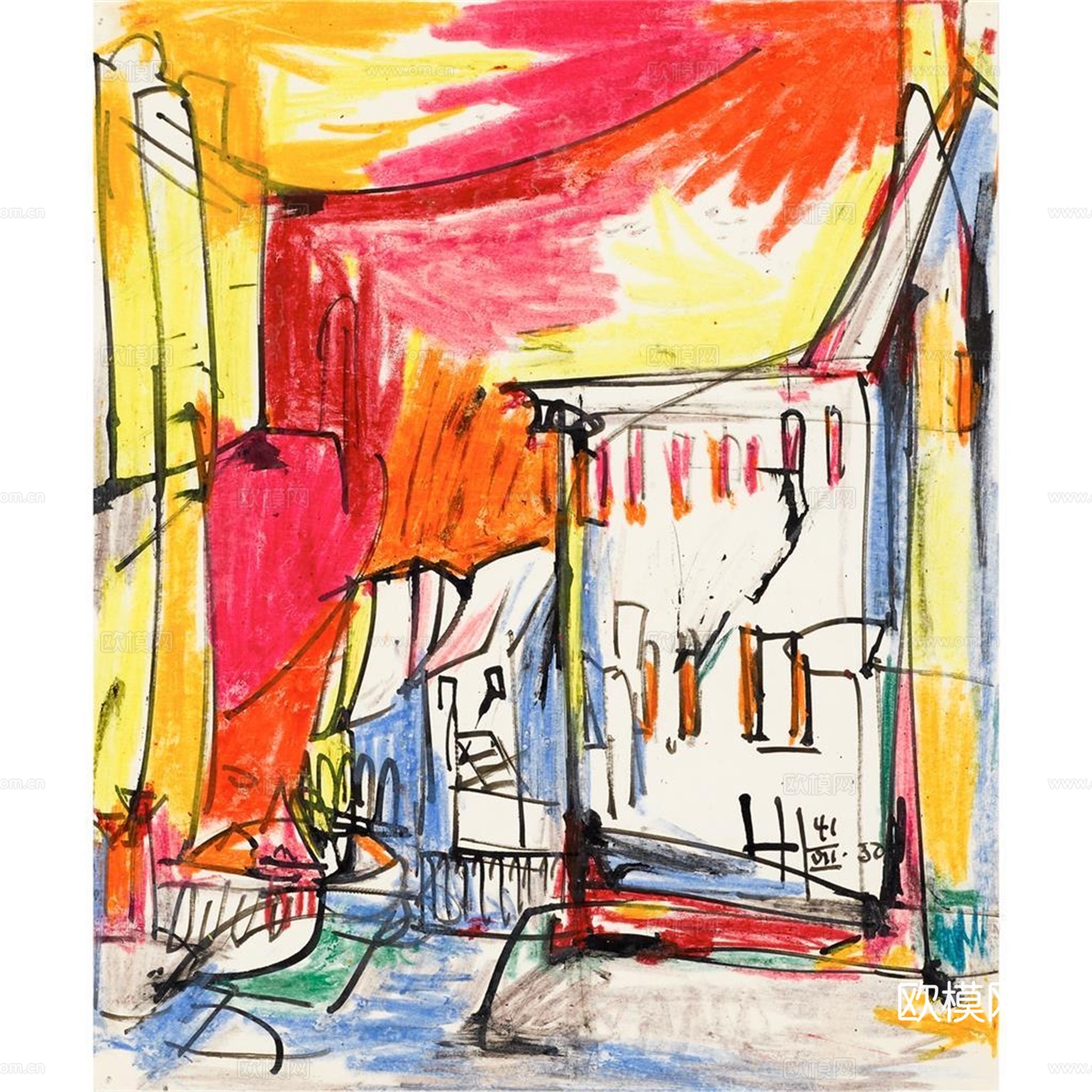 霍夫曼抽象绘画,现代世界名画105下载