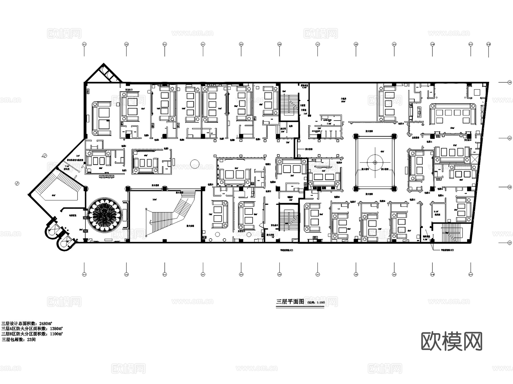 欧式福清KTV会所室内工装CAD施工图cad施工图