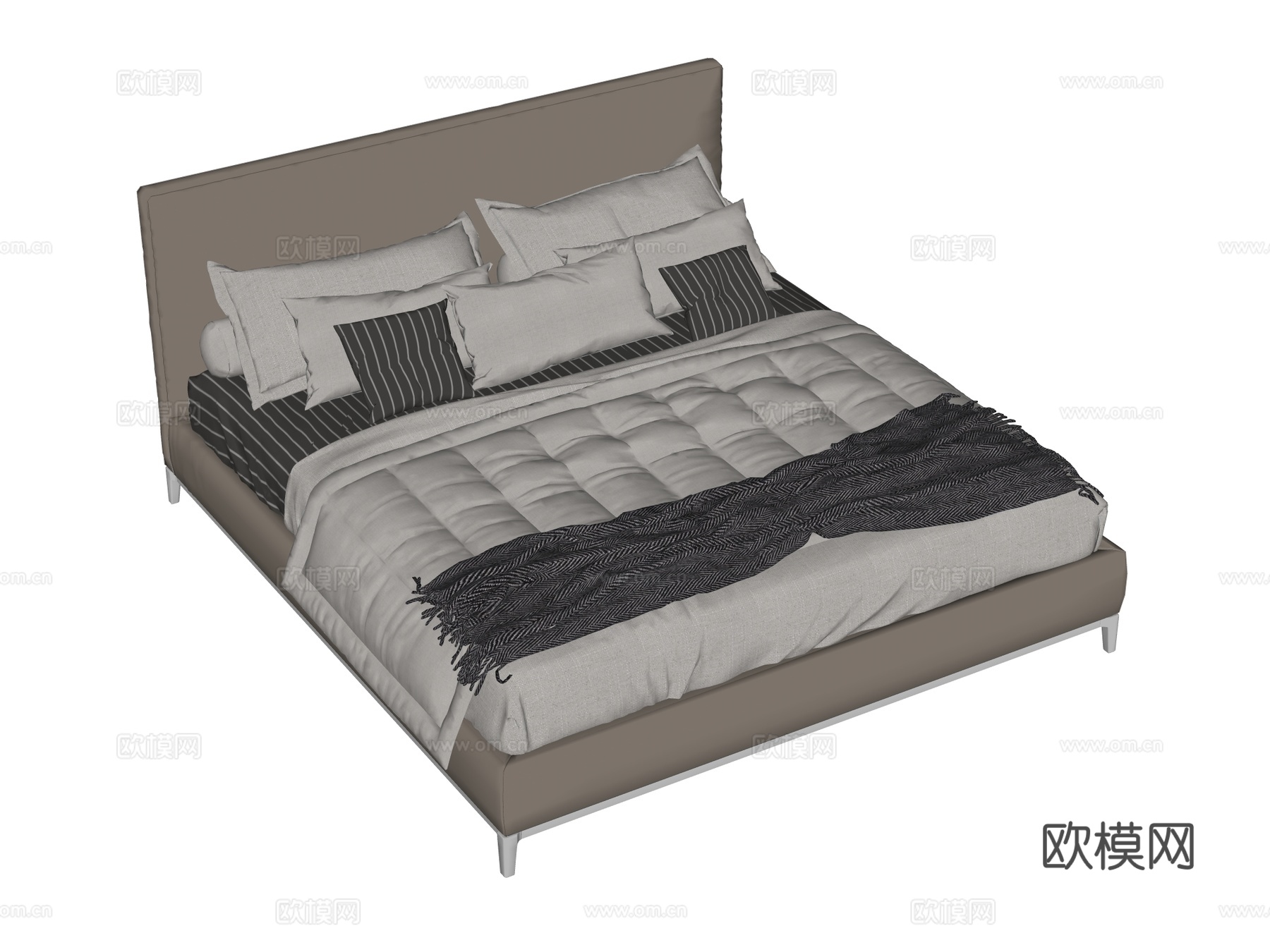 床 双人床 现代床su模型