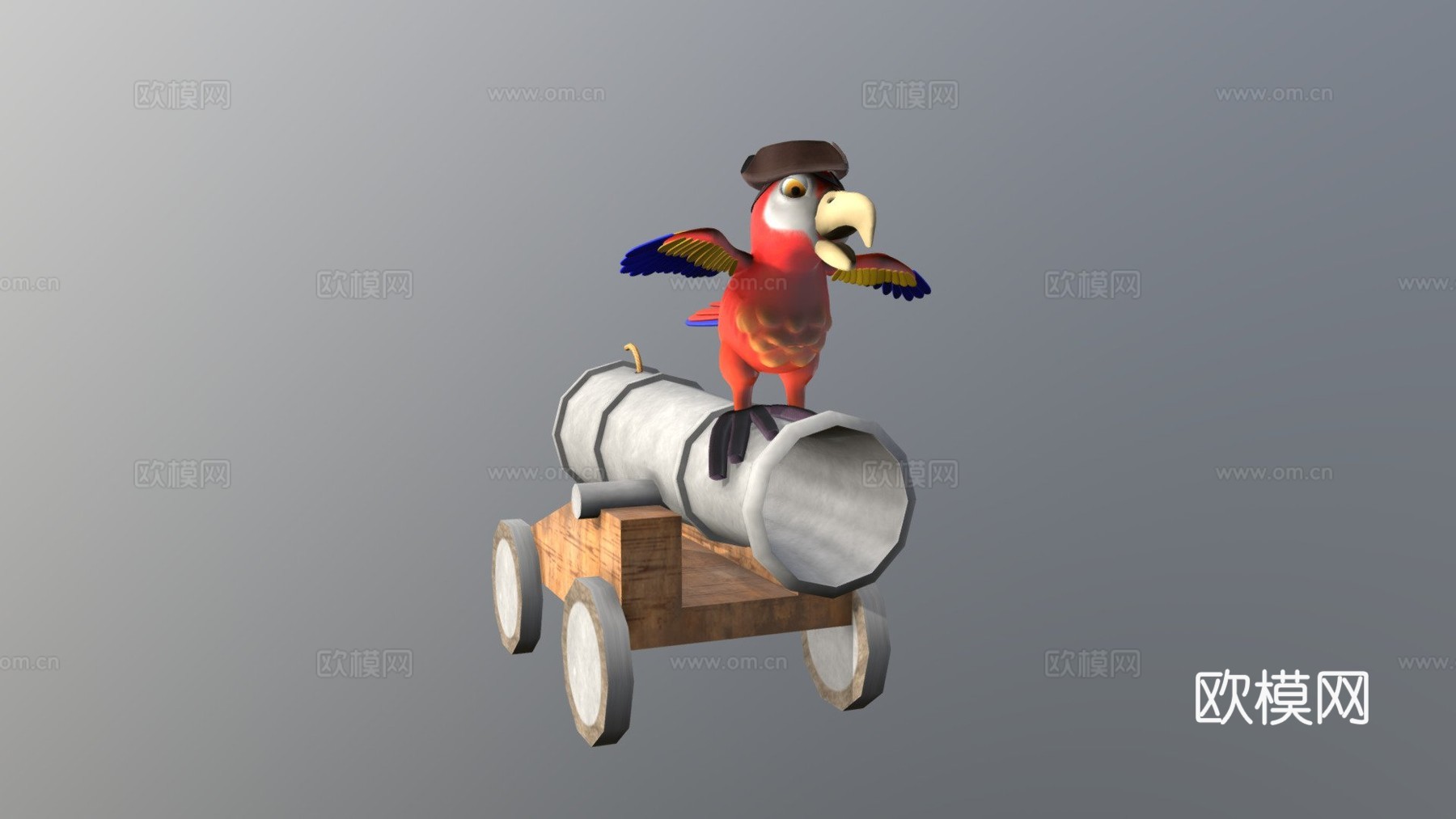 海盗鹦鹉3d模型下载（渲染图1）