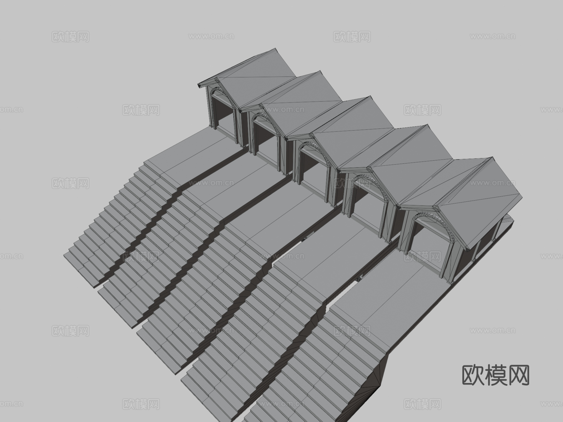 专业鸭子家庭与楼梯3d模型下载（渲染图3）