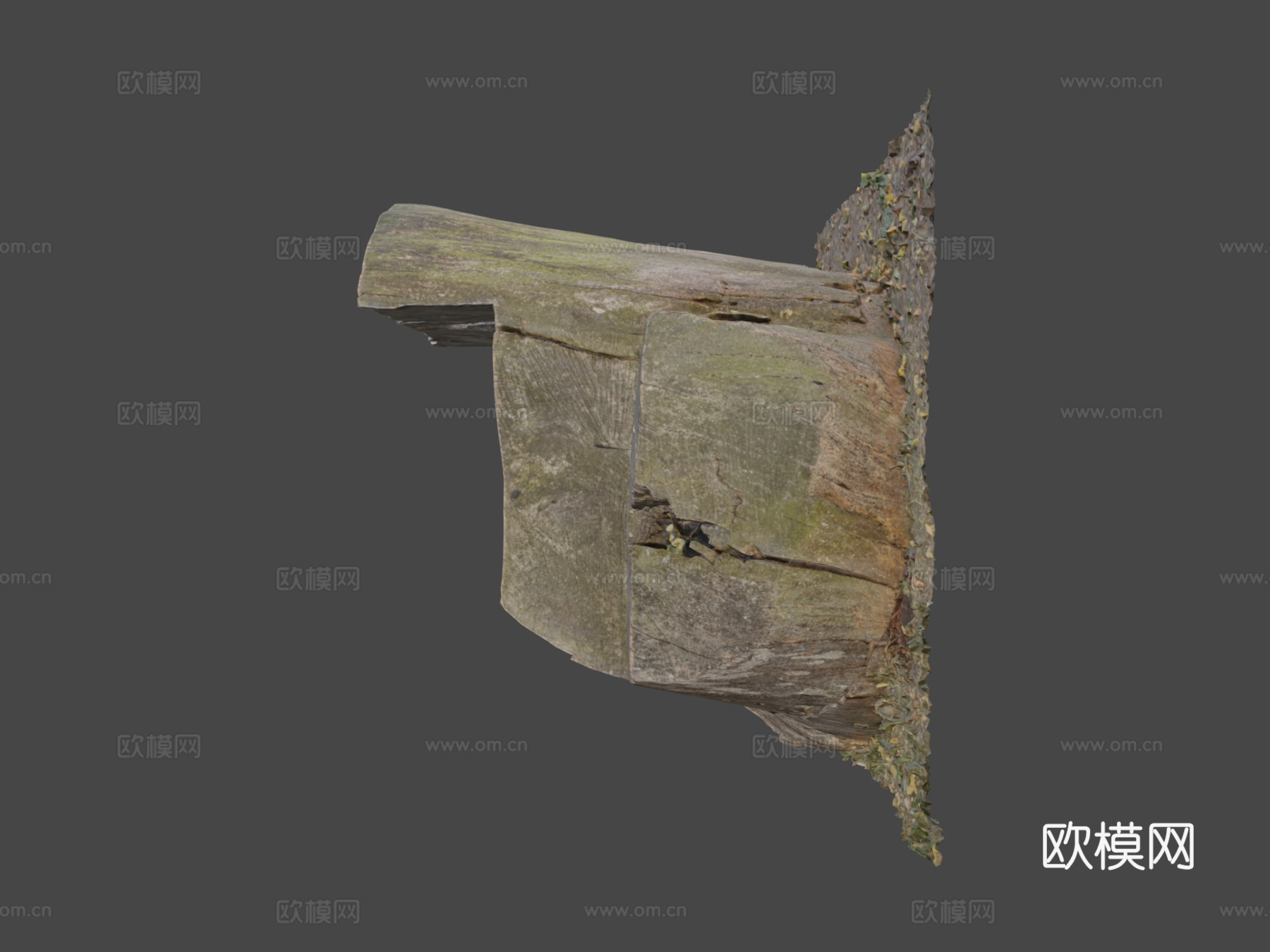 木椅树桩扫描3d模型
