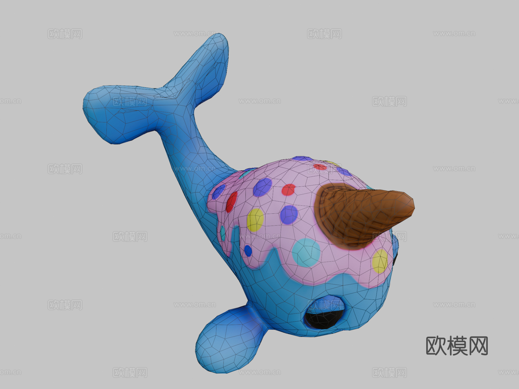 甜心鲸3d模型下载（渲染图2）