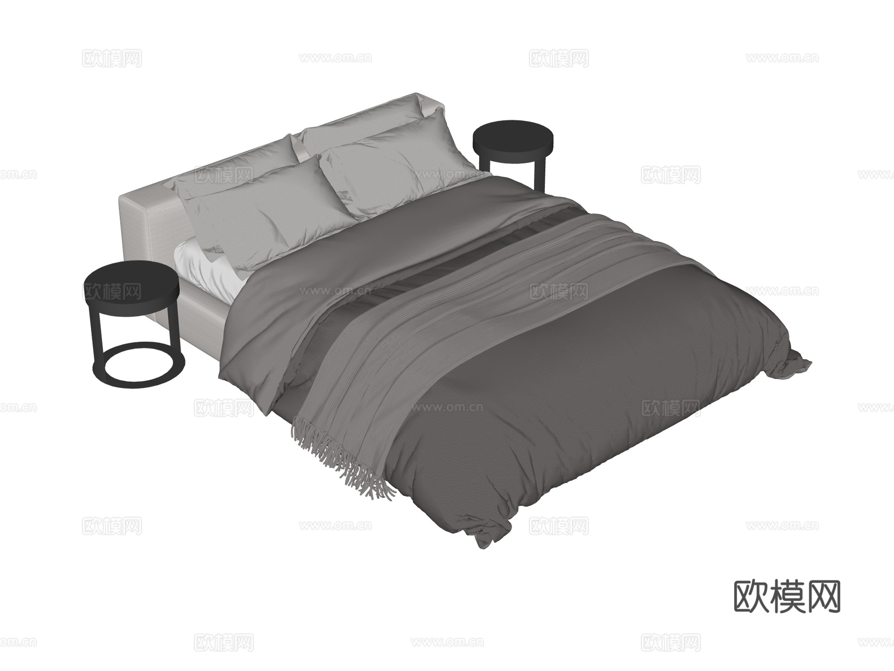 床 双人床 现代床su模型
