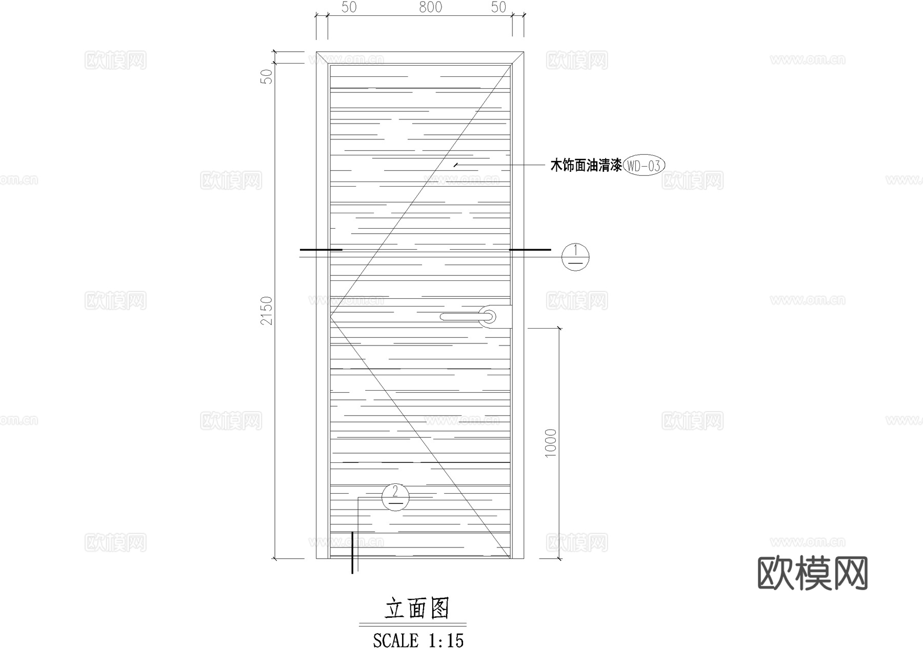 空心木饰面门节点 CAD施工图cad施工图