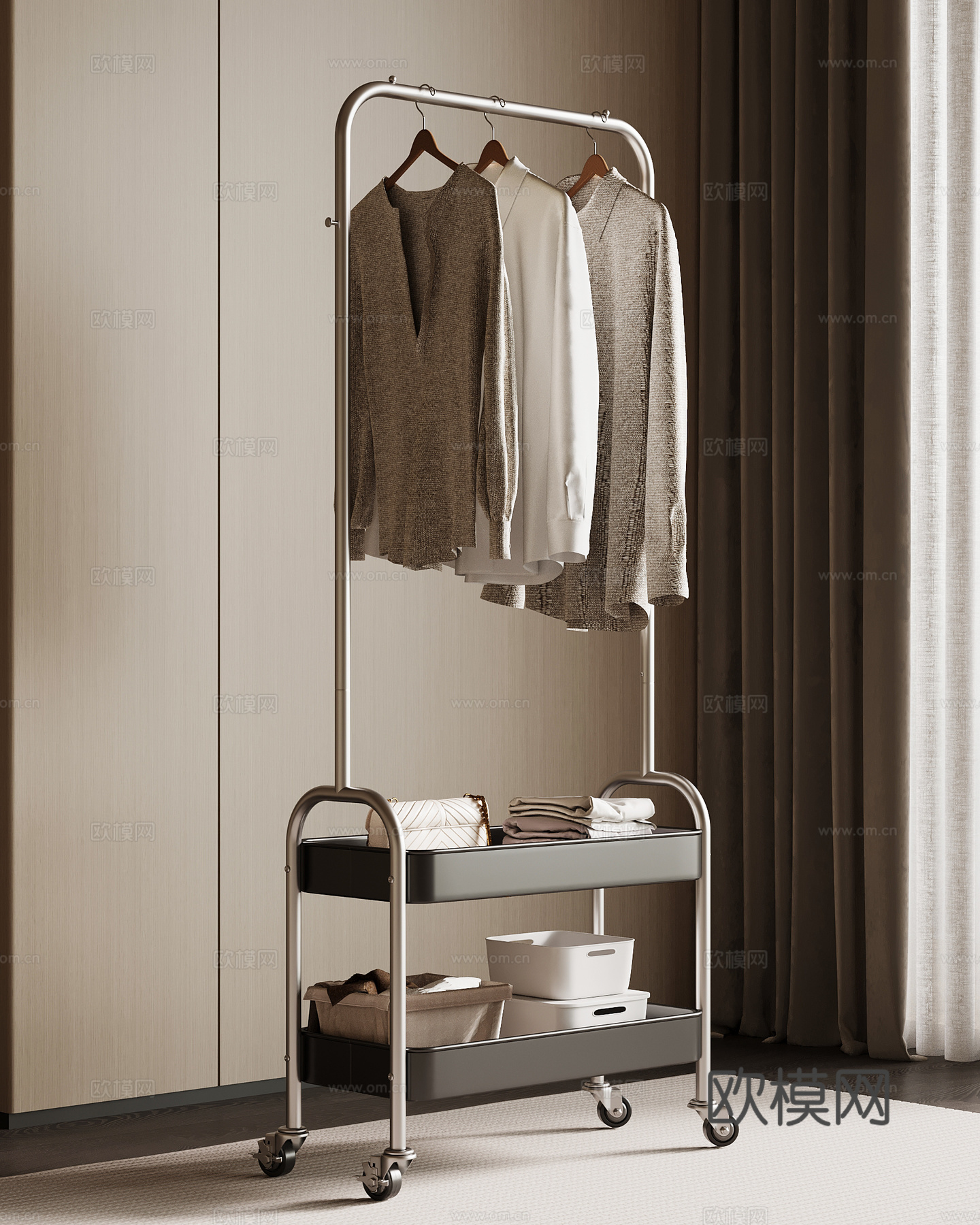 现代衣架su模型