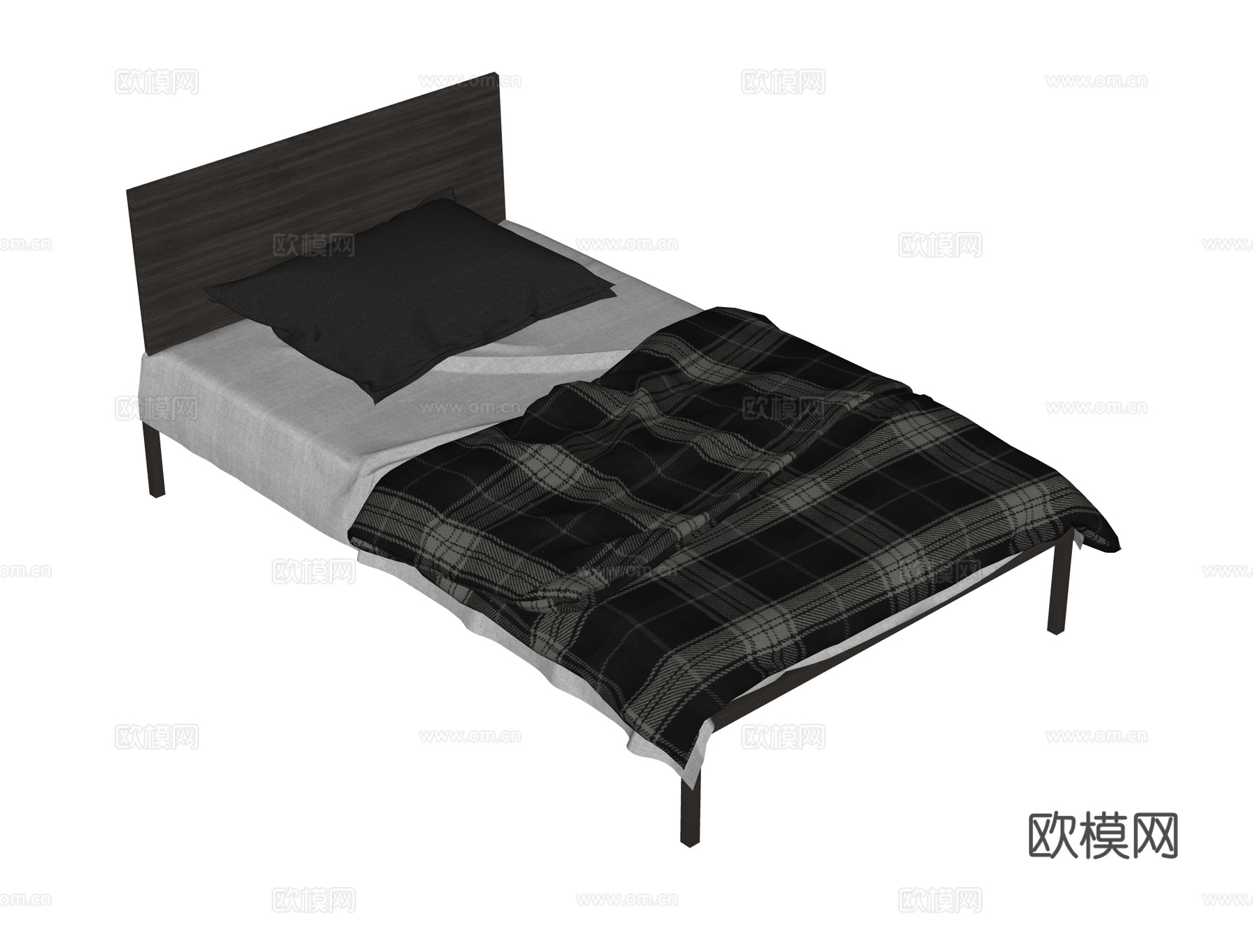床 单人床su模型