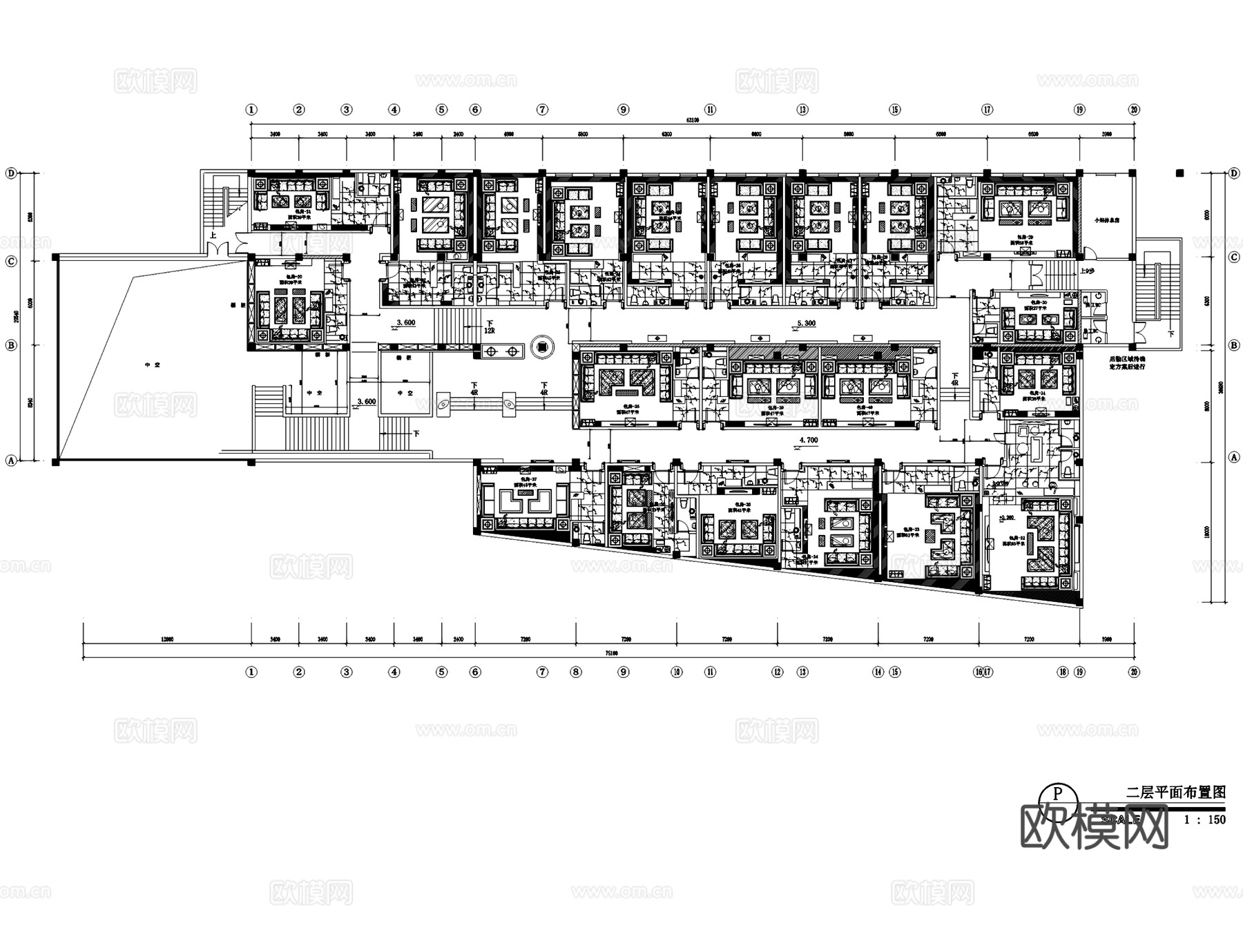 淮南皇家壹号俱乐部娱乐会所室内工装CAD施工图cad施工图
