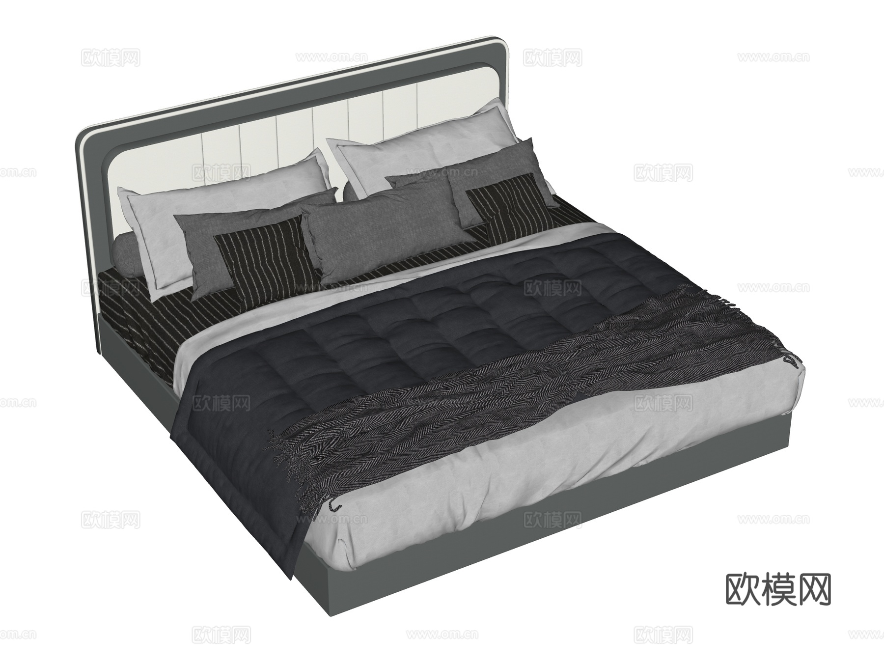 床 双人床 现代床su模型