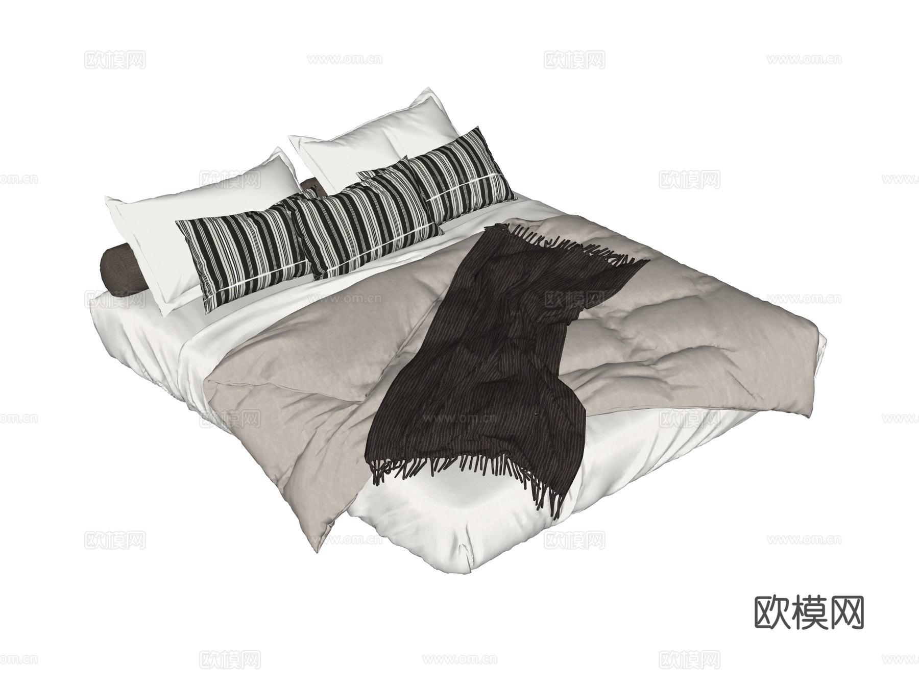 床 双人床su模型