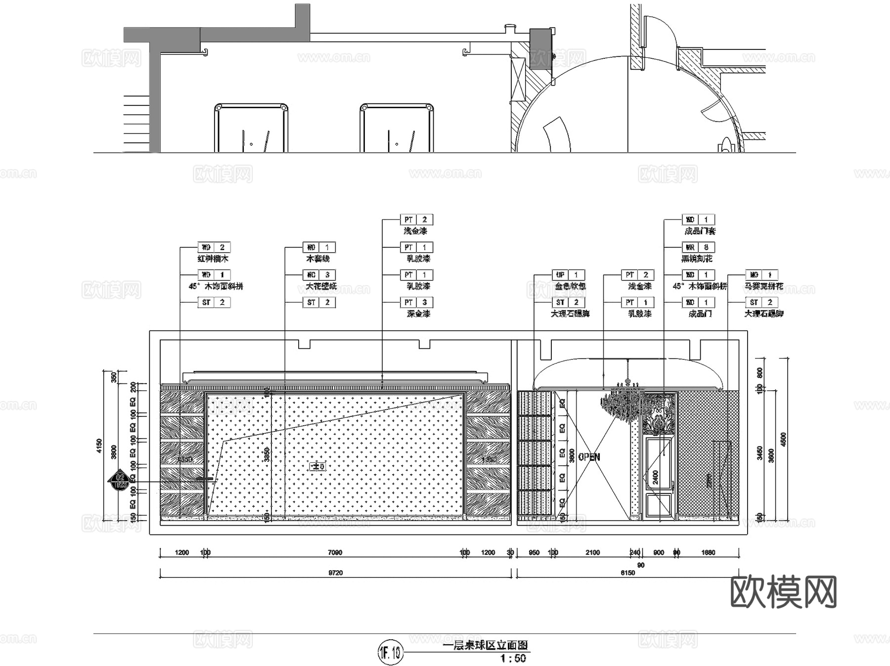 绿城乌鲁木齐丁香花园会所室内工装CAD施工图cad施工图