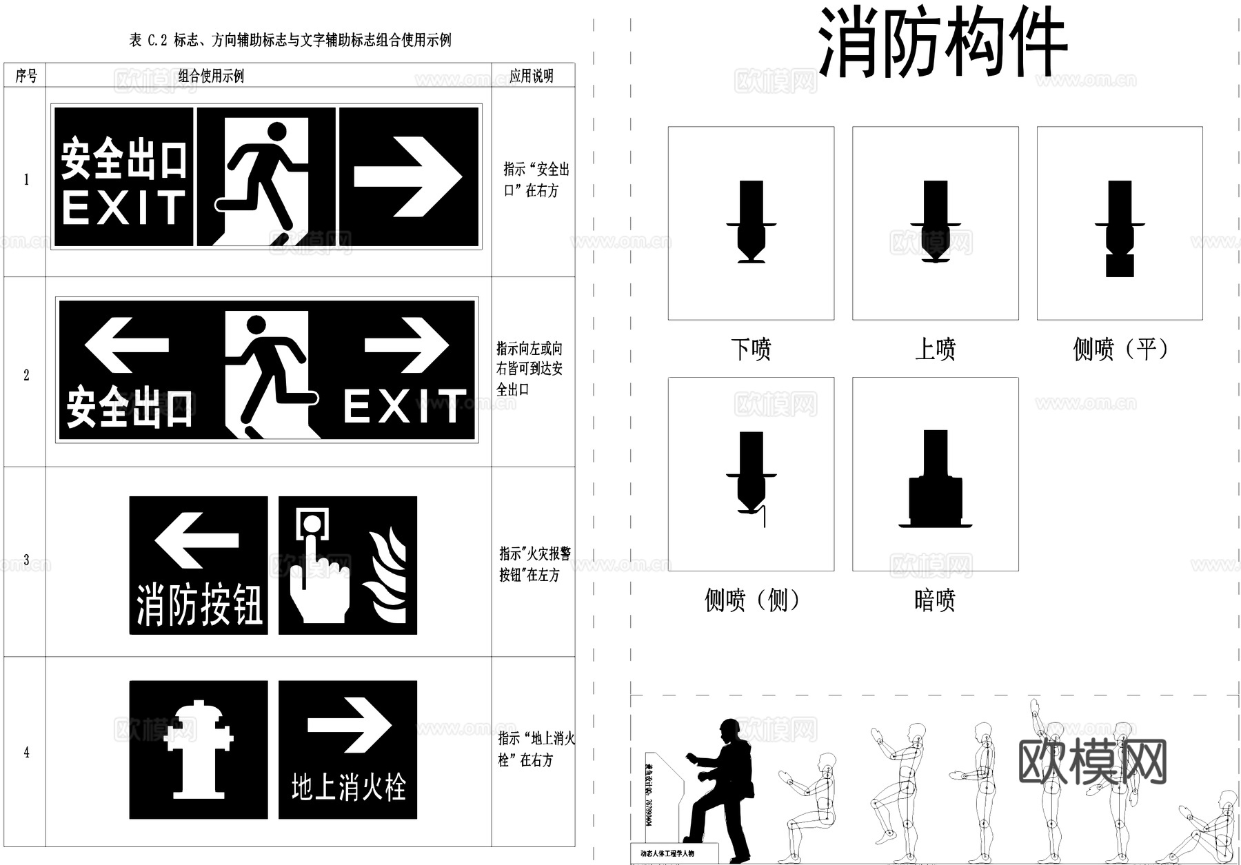 消防安全标志图例图标图库cad施工图下载（渲染图7）