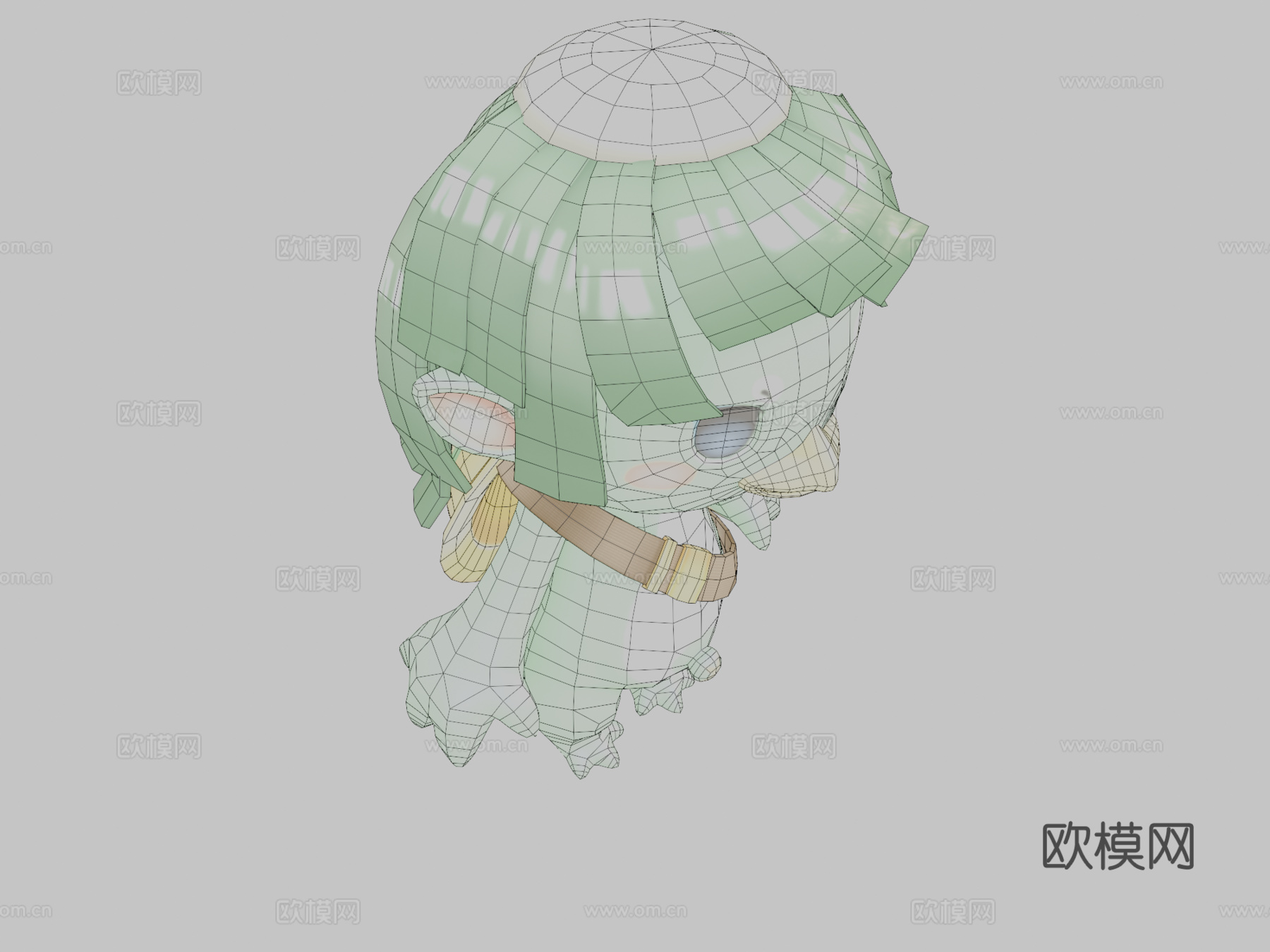 河童3d模型下载（渲染图2）