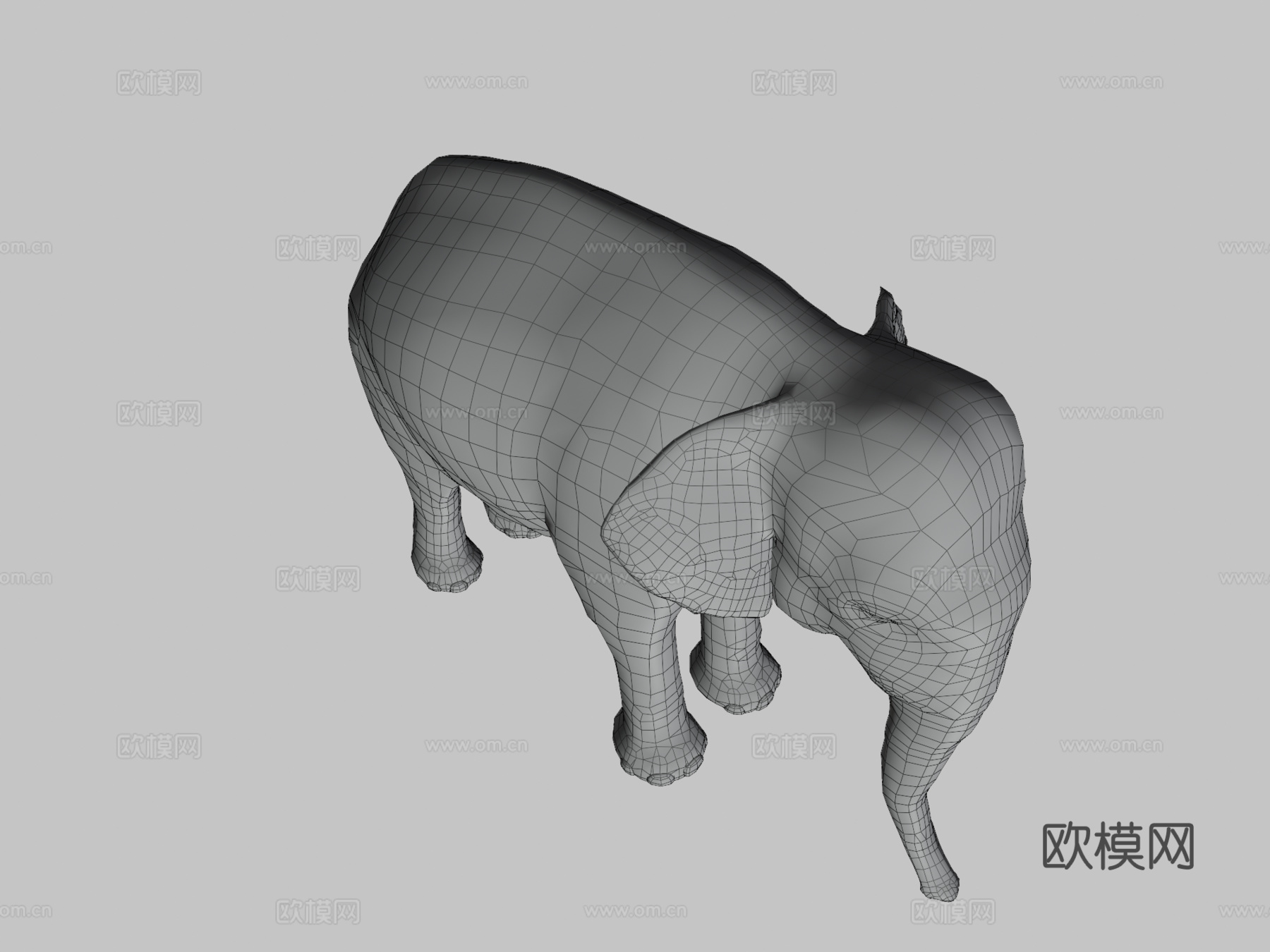 亚洲象成年濒危3d模型
