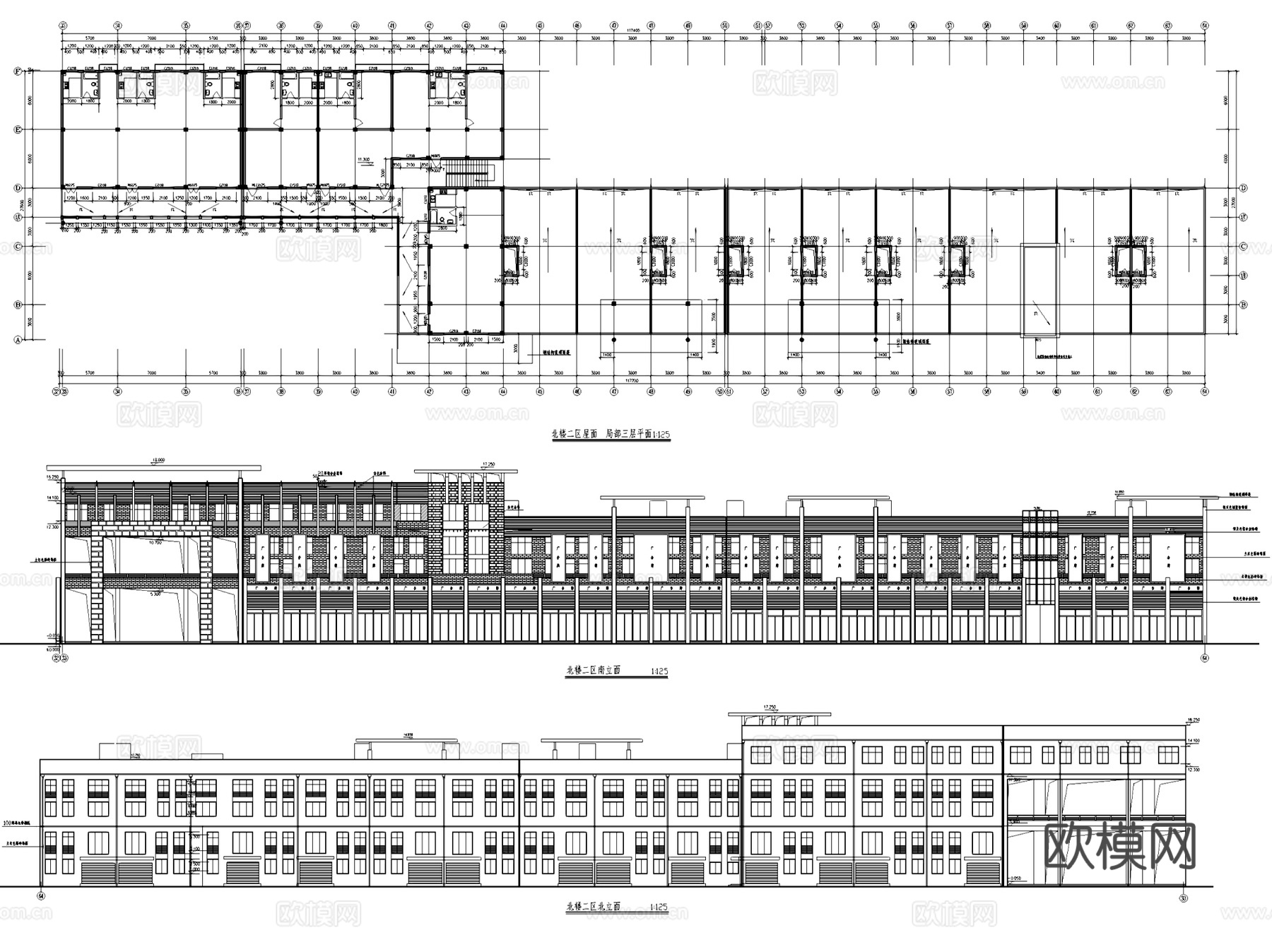江阴市双牌小区3#地块锦隆商业步行街建筑CAD施工图整套cad施工图