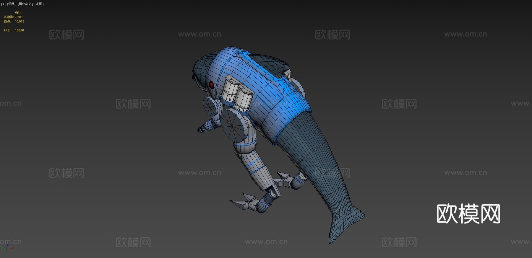 机械海豚3d模型下载（渲染图4）