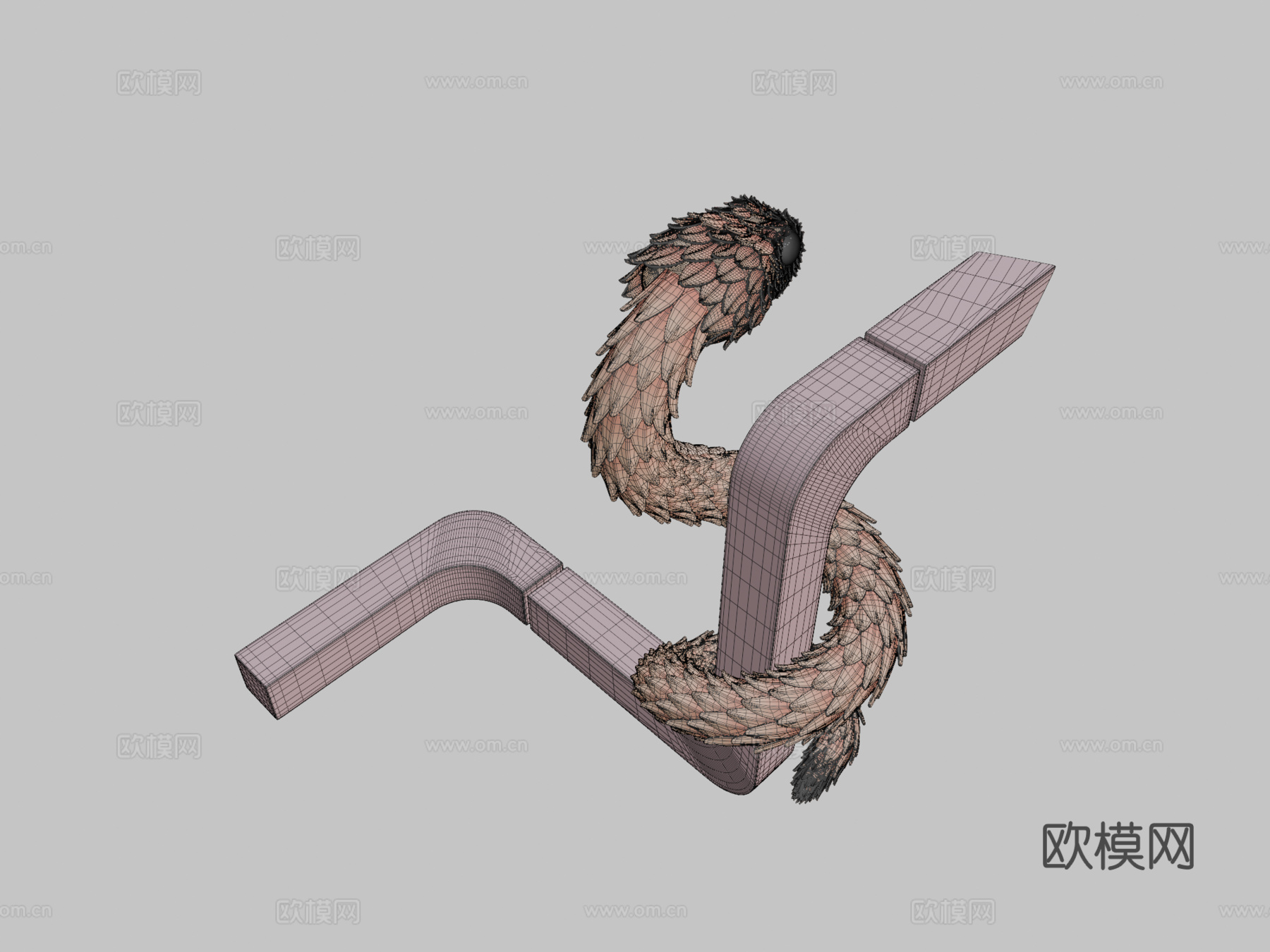 不可能图形与灌木蝰蛇3d模型