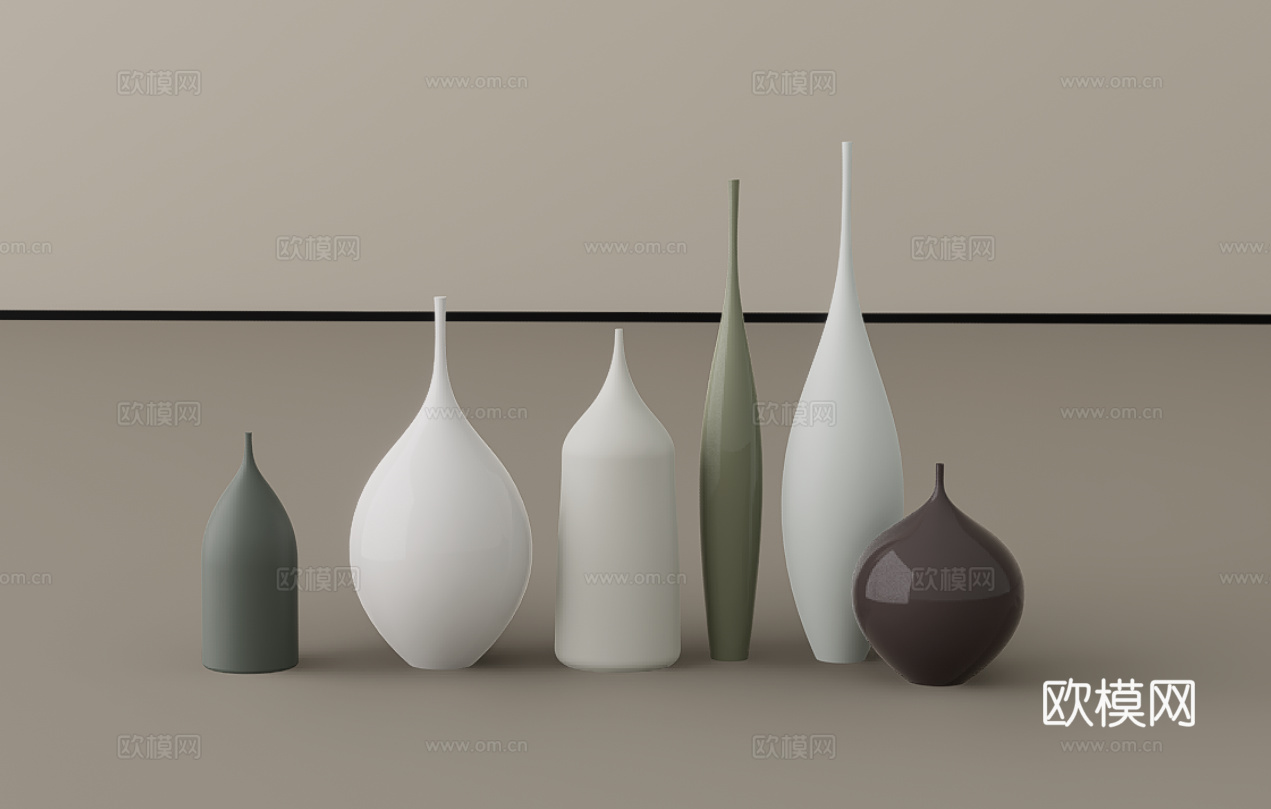 摆件组合su模型