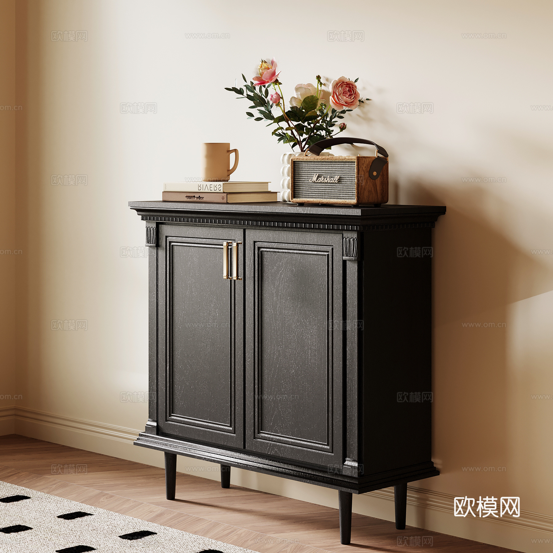 法式复古玄关柜su模型