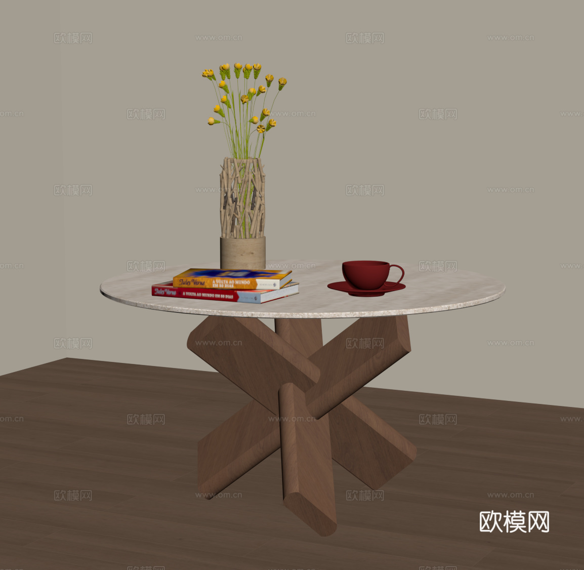 侘寂中古边几 大理石边几 角几圆几su模型