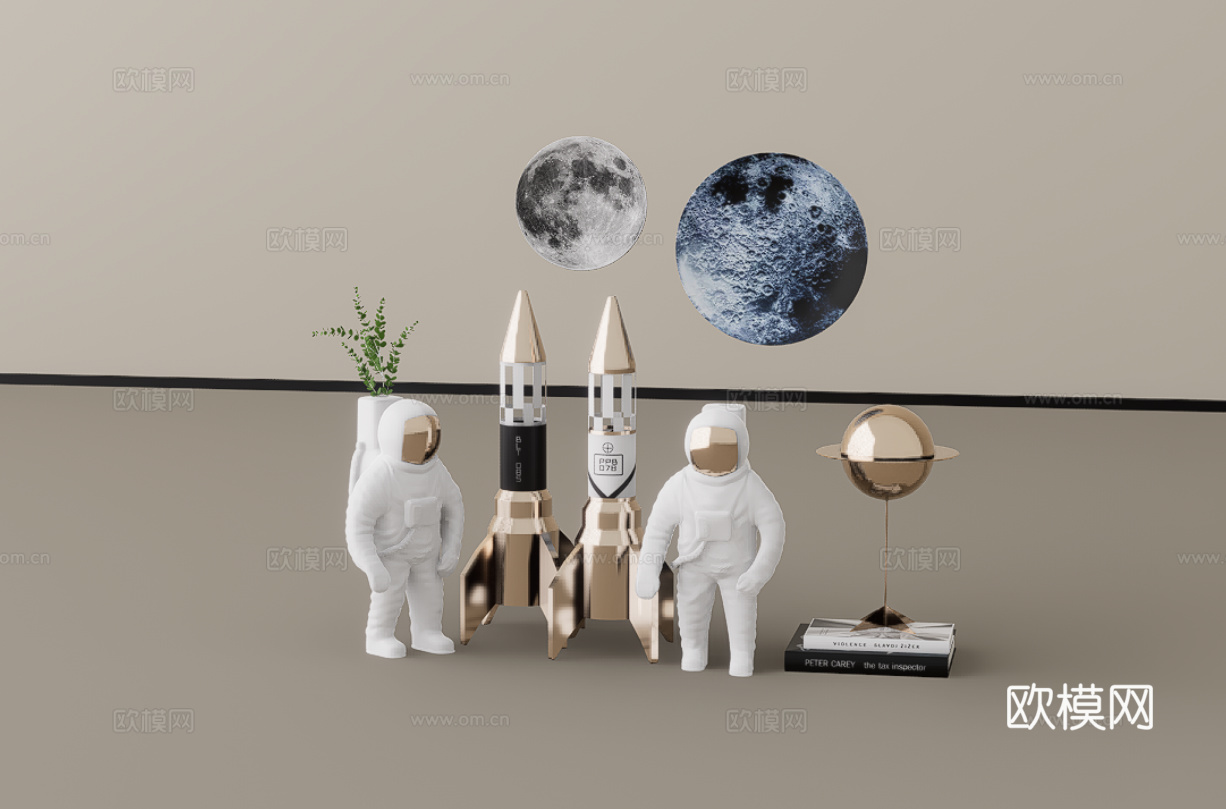 摆件组合su模型