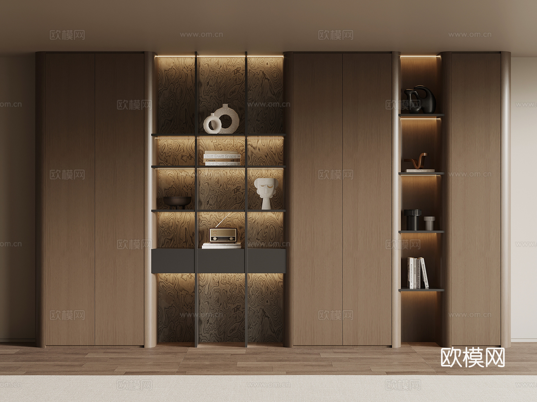 现代简约书柜su模型