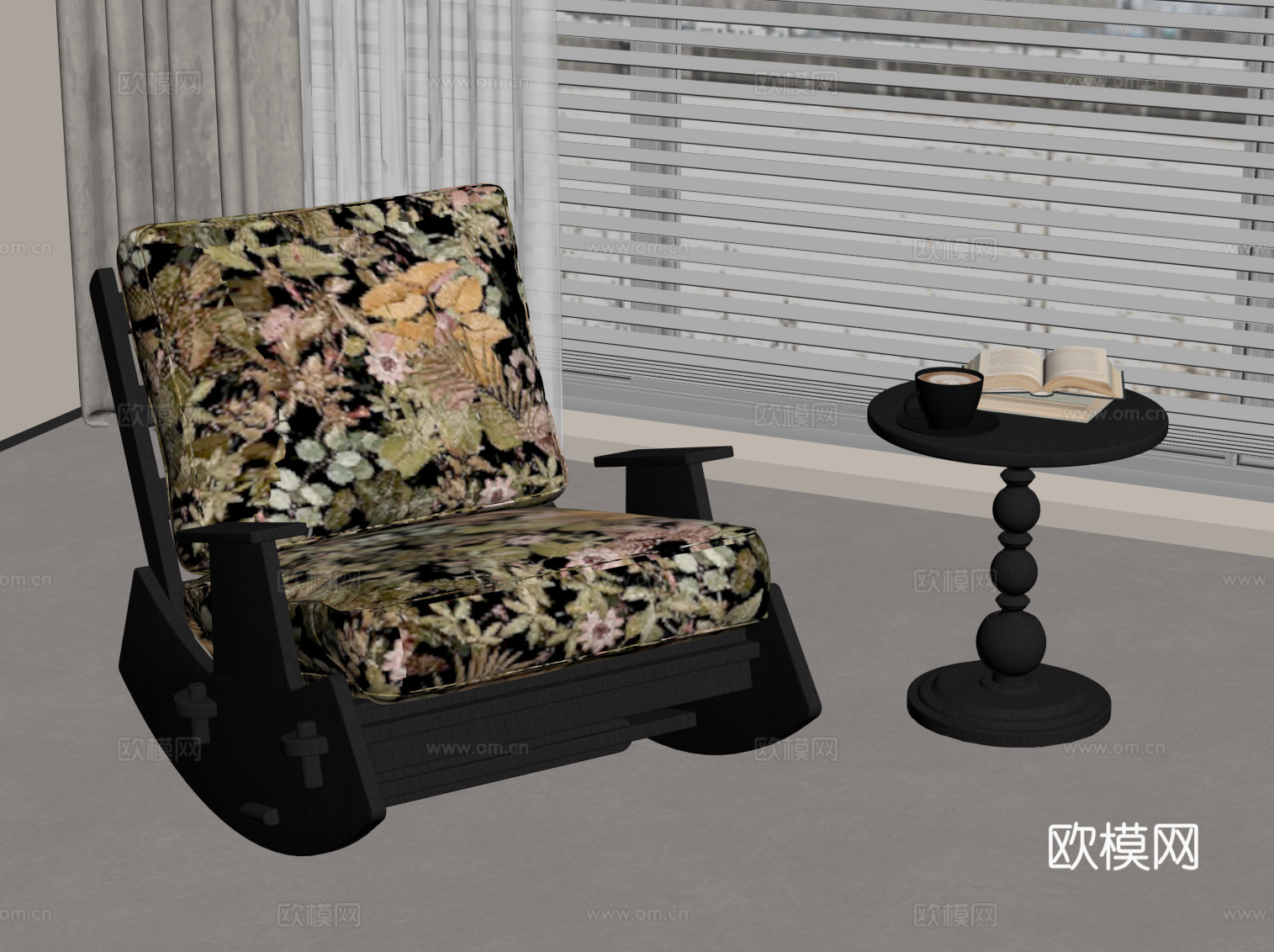法式复古休闲椅 单椅su模型