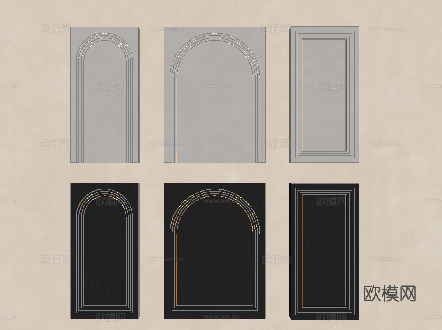 现代叠层端景 玄关su模型