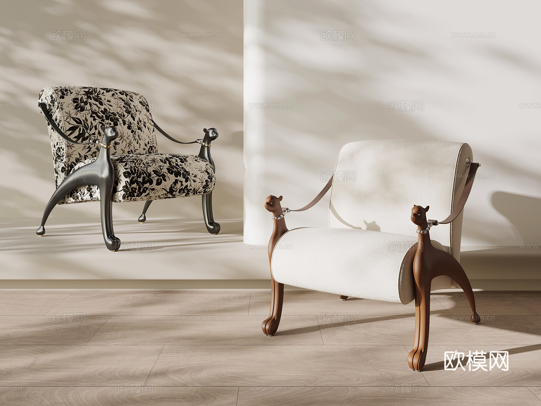 法式中古休闲椅 单椅su模型