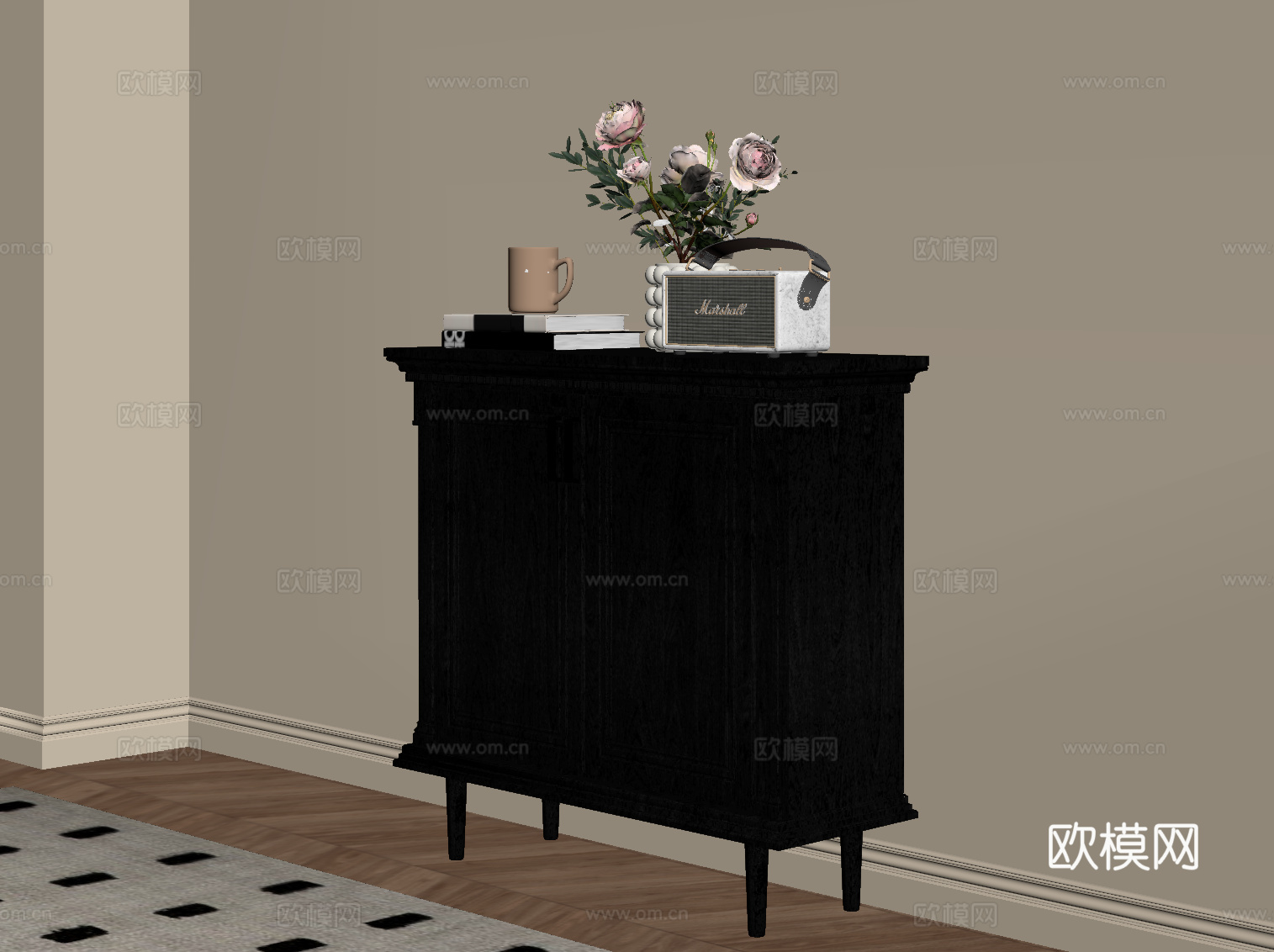 法式复古玄关柜su模型