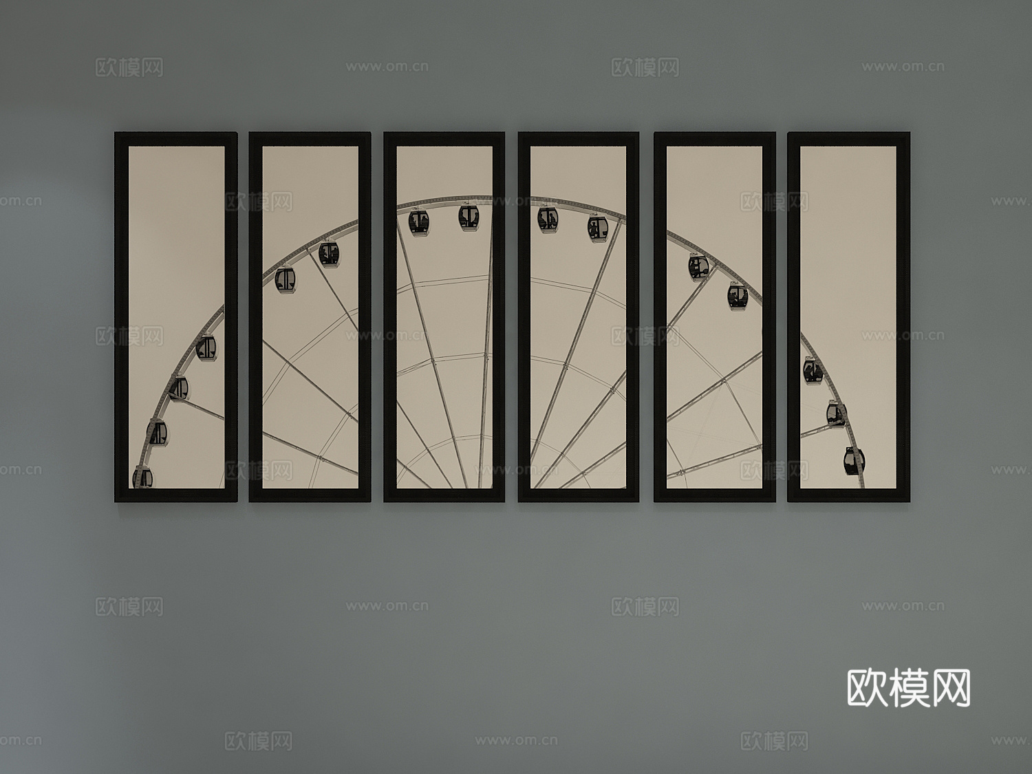 现代简约装饰画3d模型