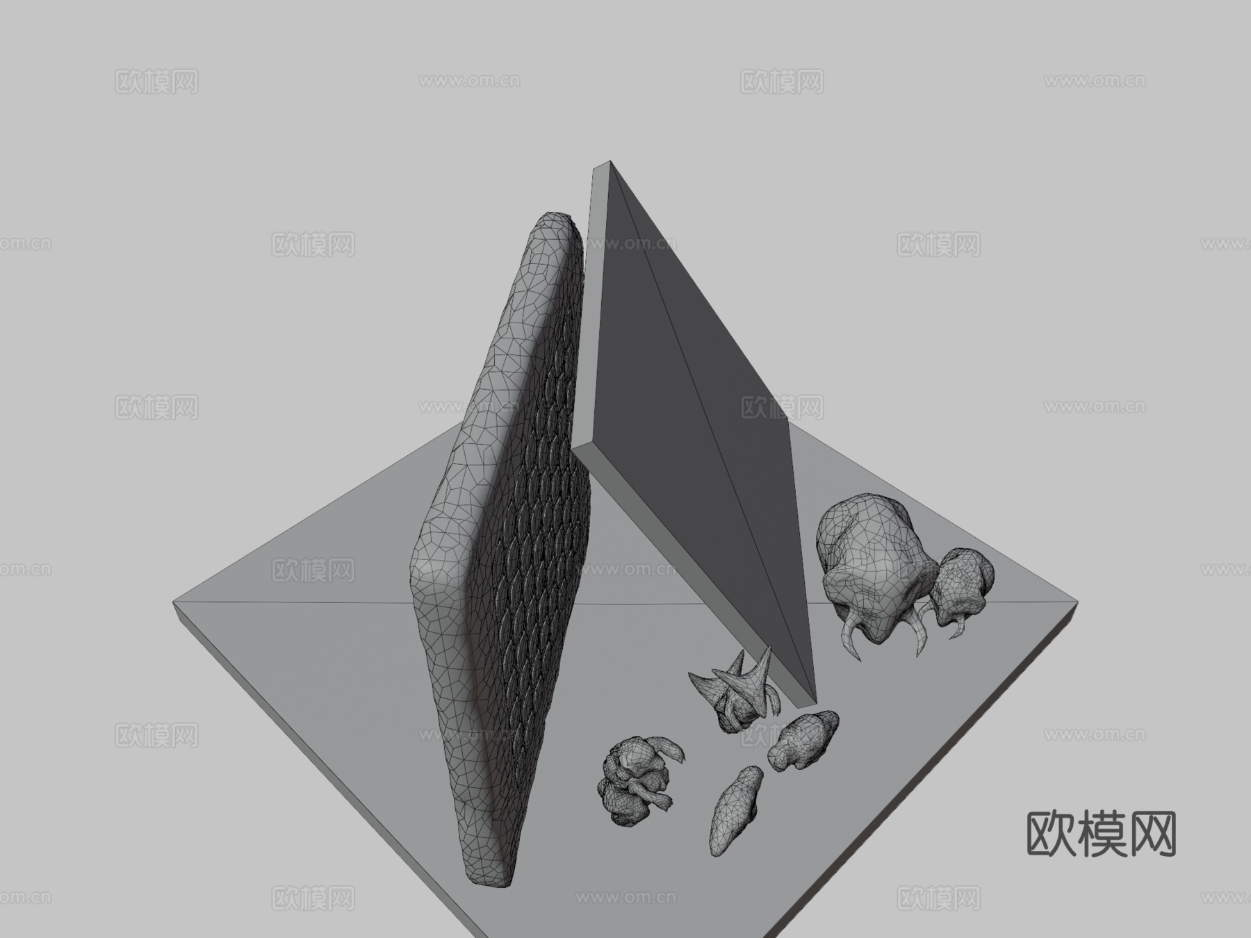 人偶与板件3d模型下载（渲染图3）