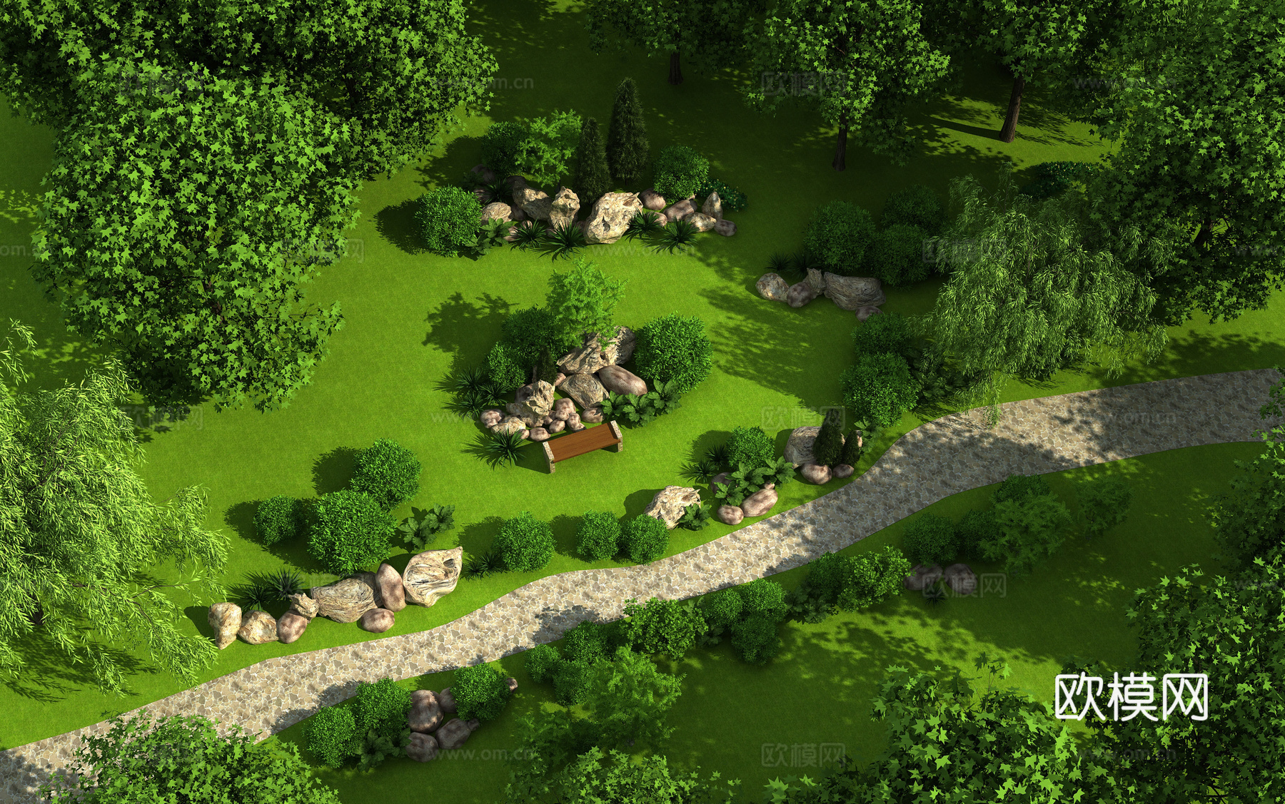 景观 灌木组合3d模型