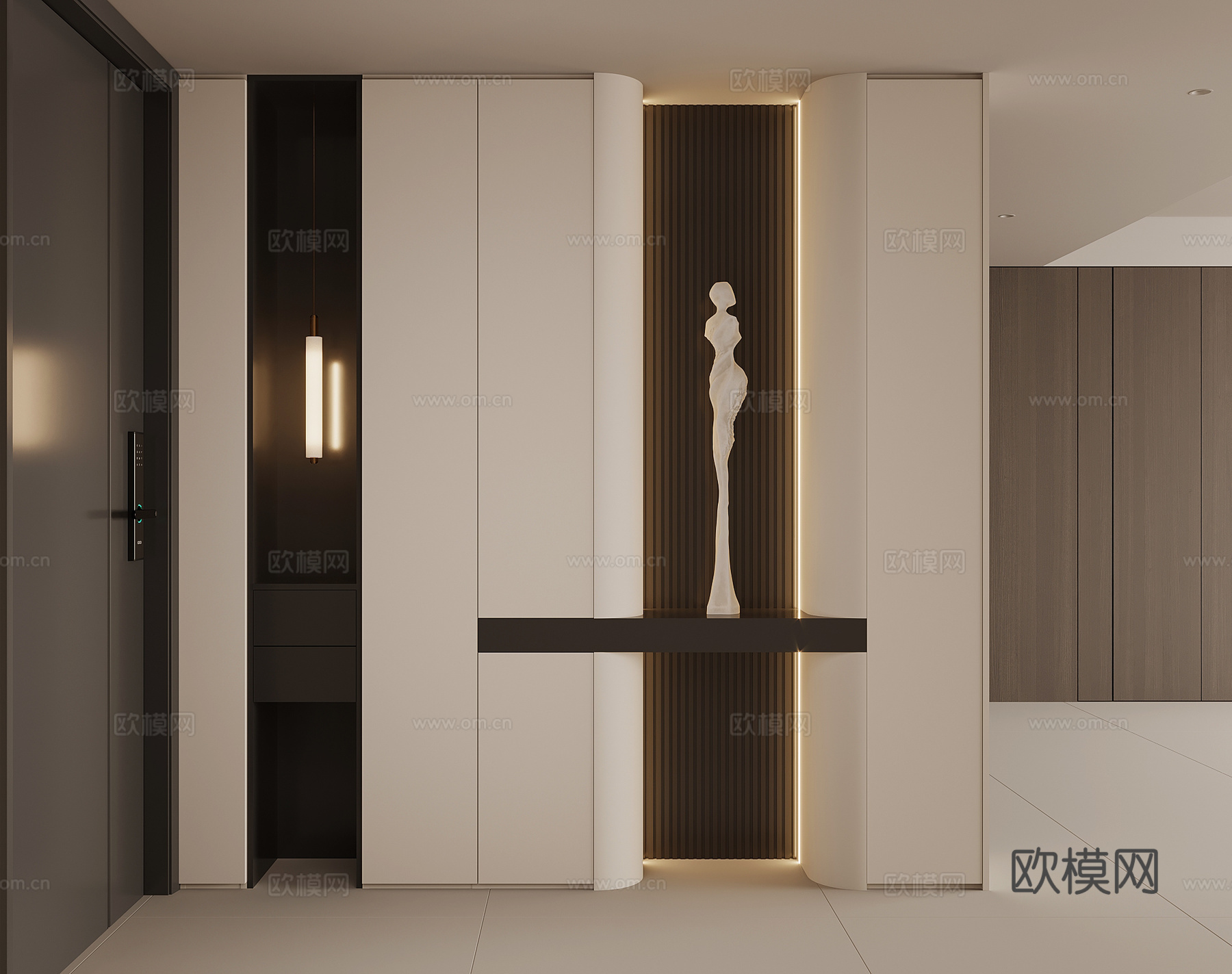 现代意式鞋柜 入户鞋柜3d模型