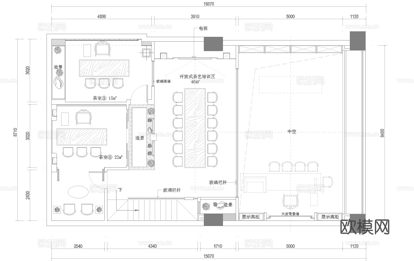 茶楼  最新全套施工图合集cad施工图